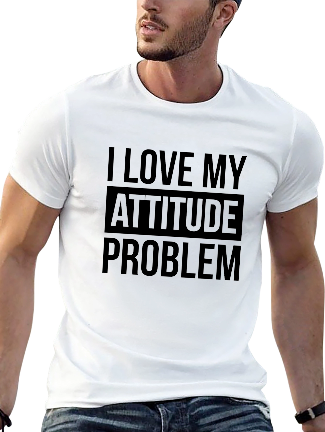 Black I Love My Attitude Problem T-Shirt view 13