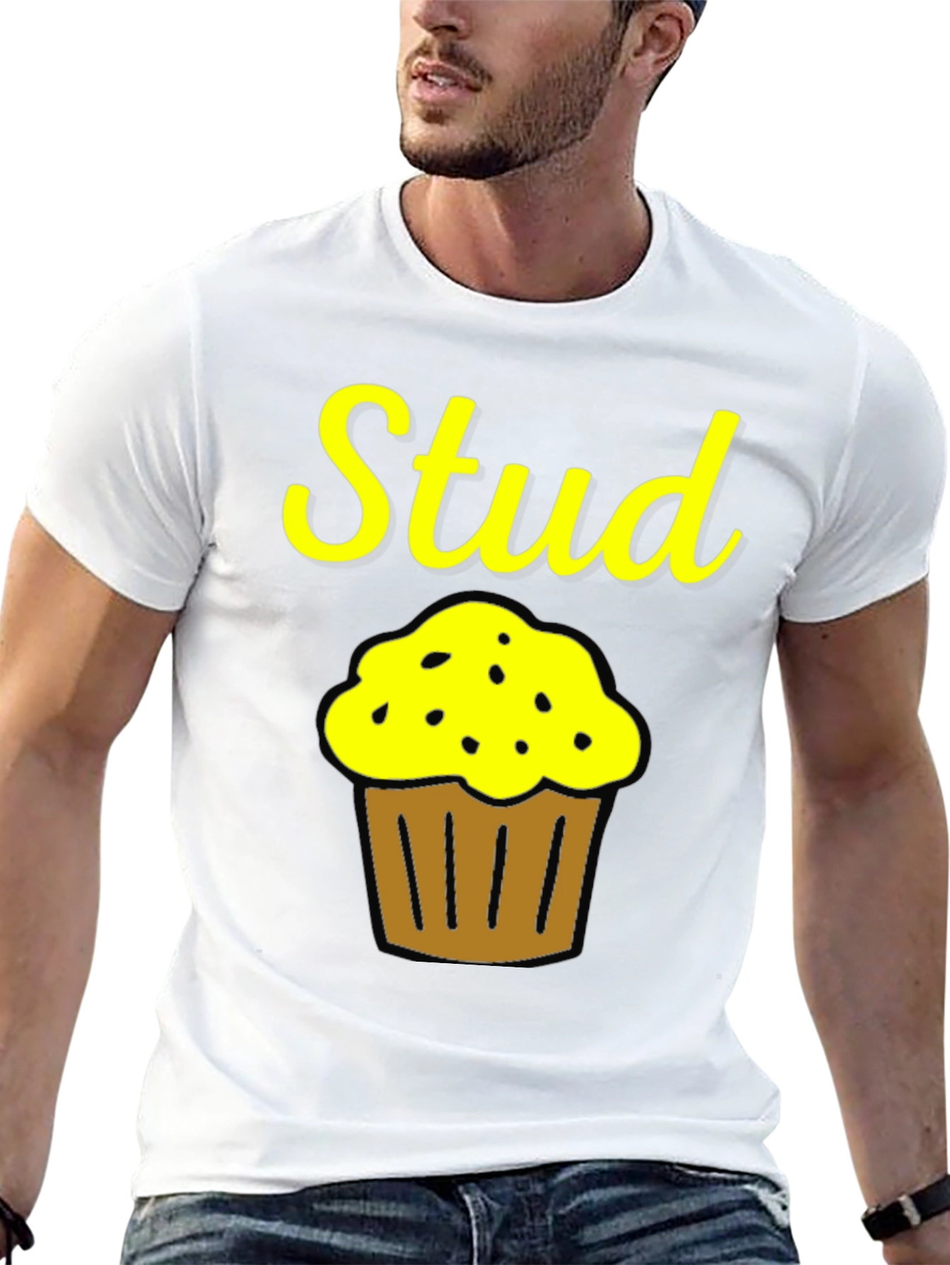 Black Stud Muffin Funny Graphic T-Shirt view 13