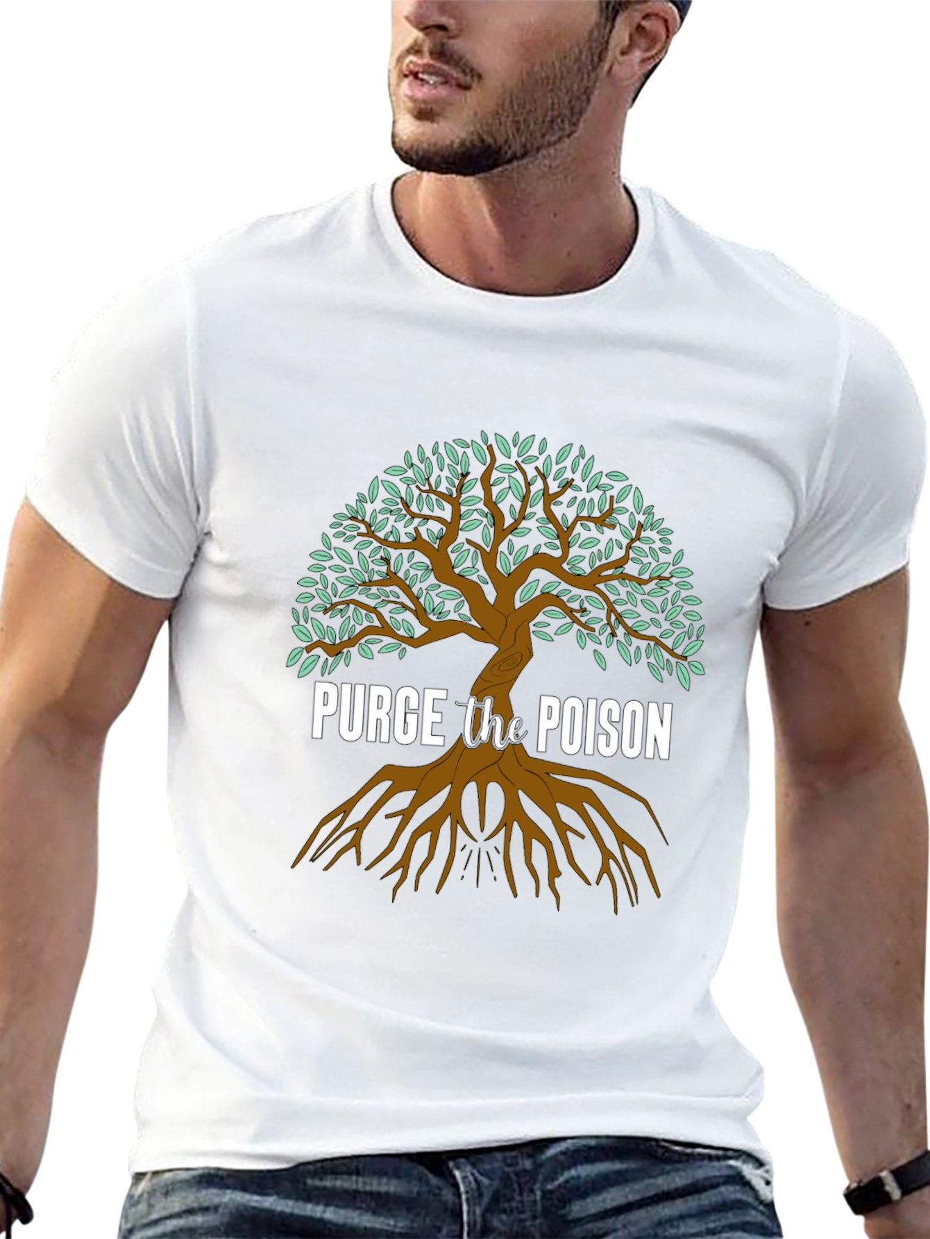 Black Purge the Poison Graphic Tree T-Shirt view 13