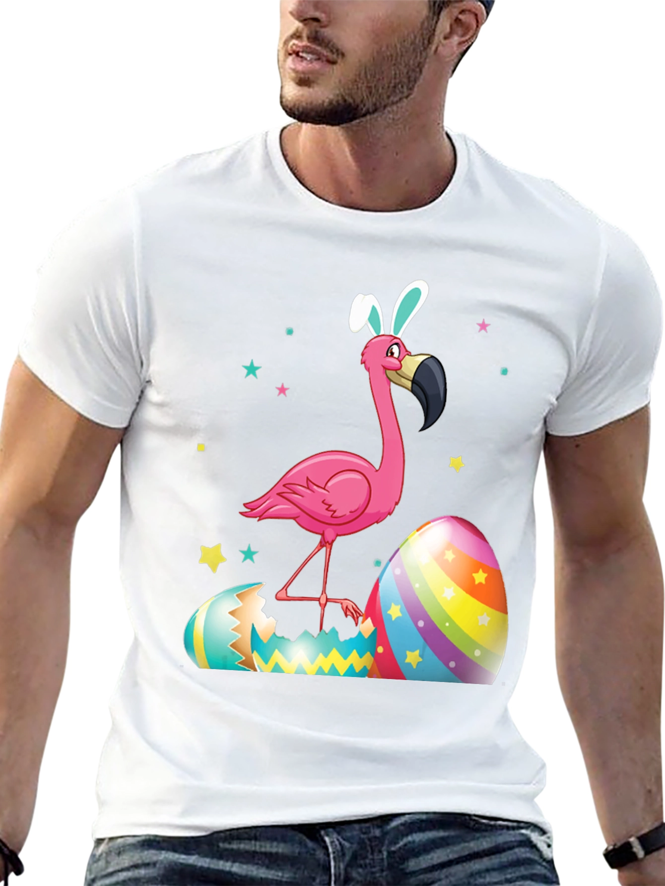 Black Easter Flamingo T-Shirt view 13