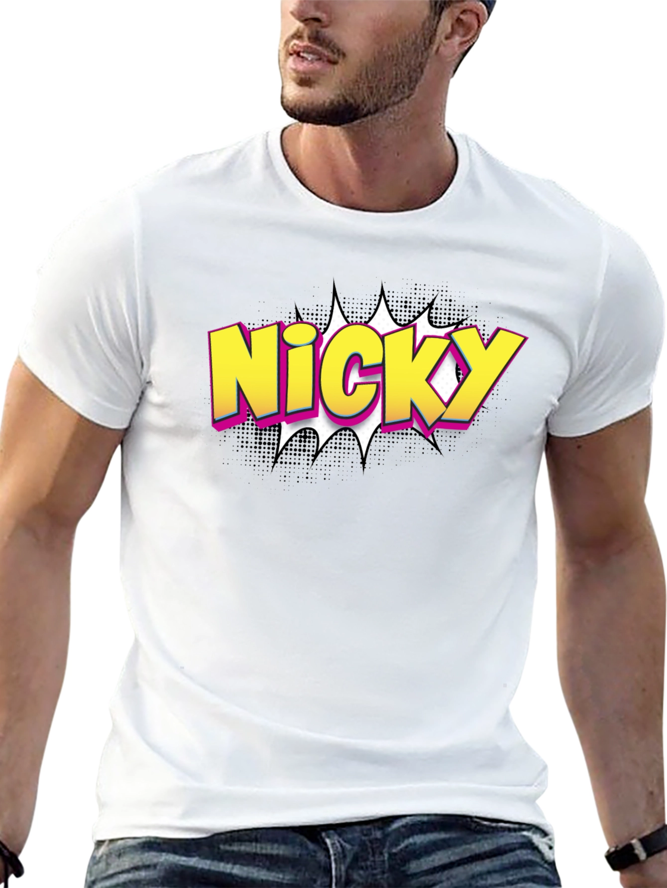 Black Nicky Comic Style Graphic Tee - Black view 13