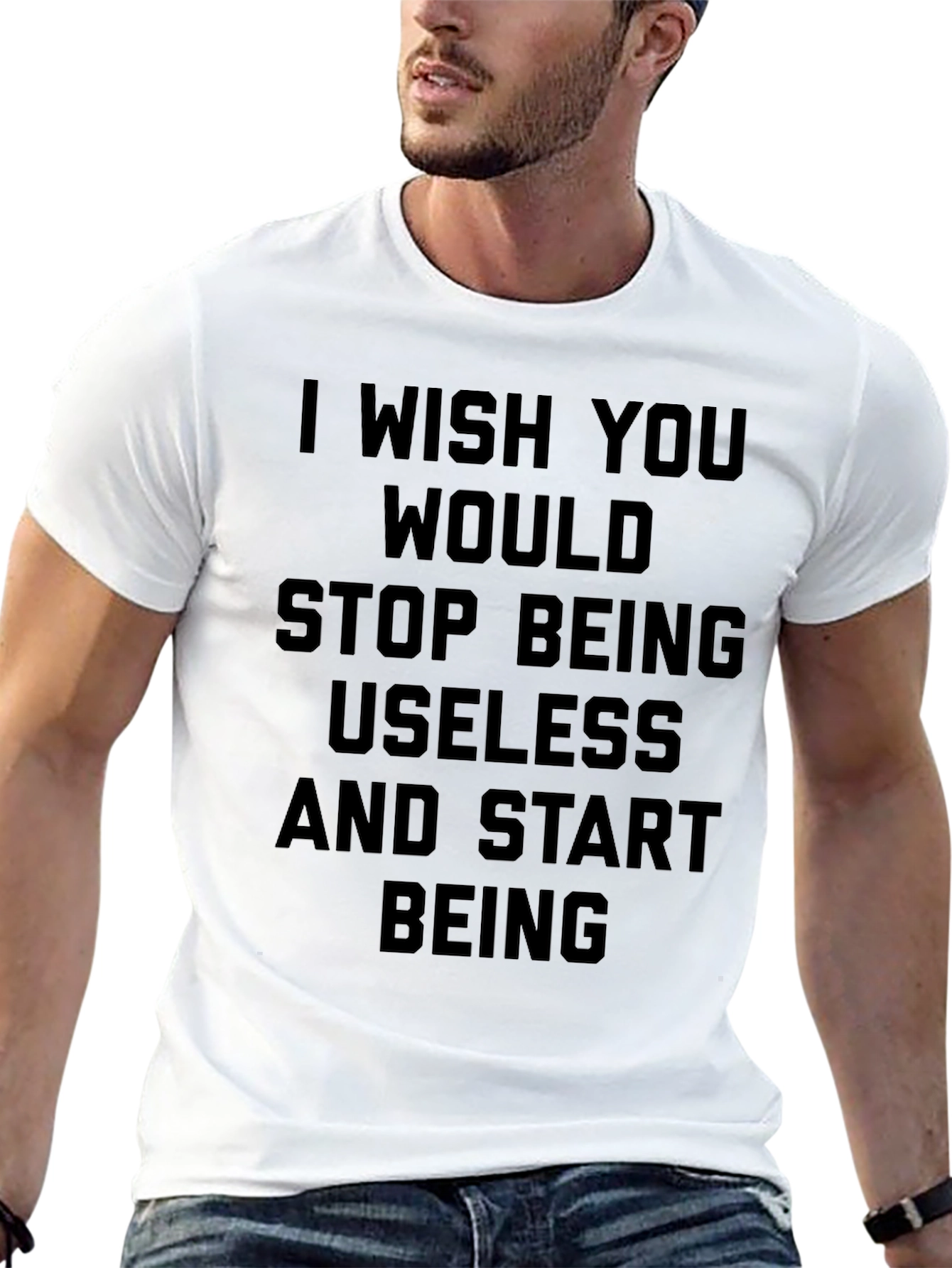 Black Humorous Sarcastic Black Graphic T-Shirt view 13