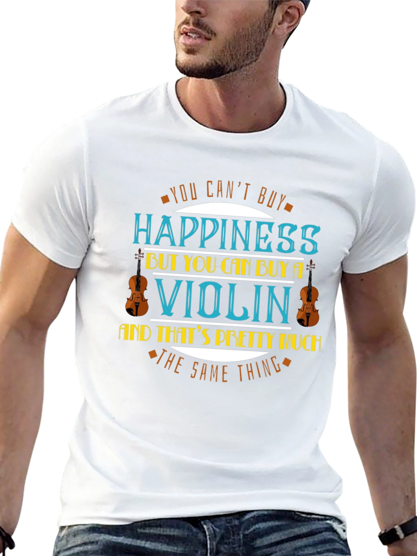 Black Violin Happiness T-Shirt - Music Lover Tee view 13