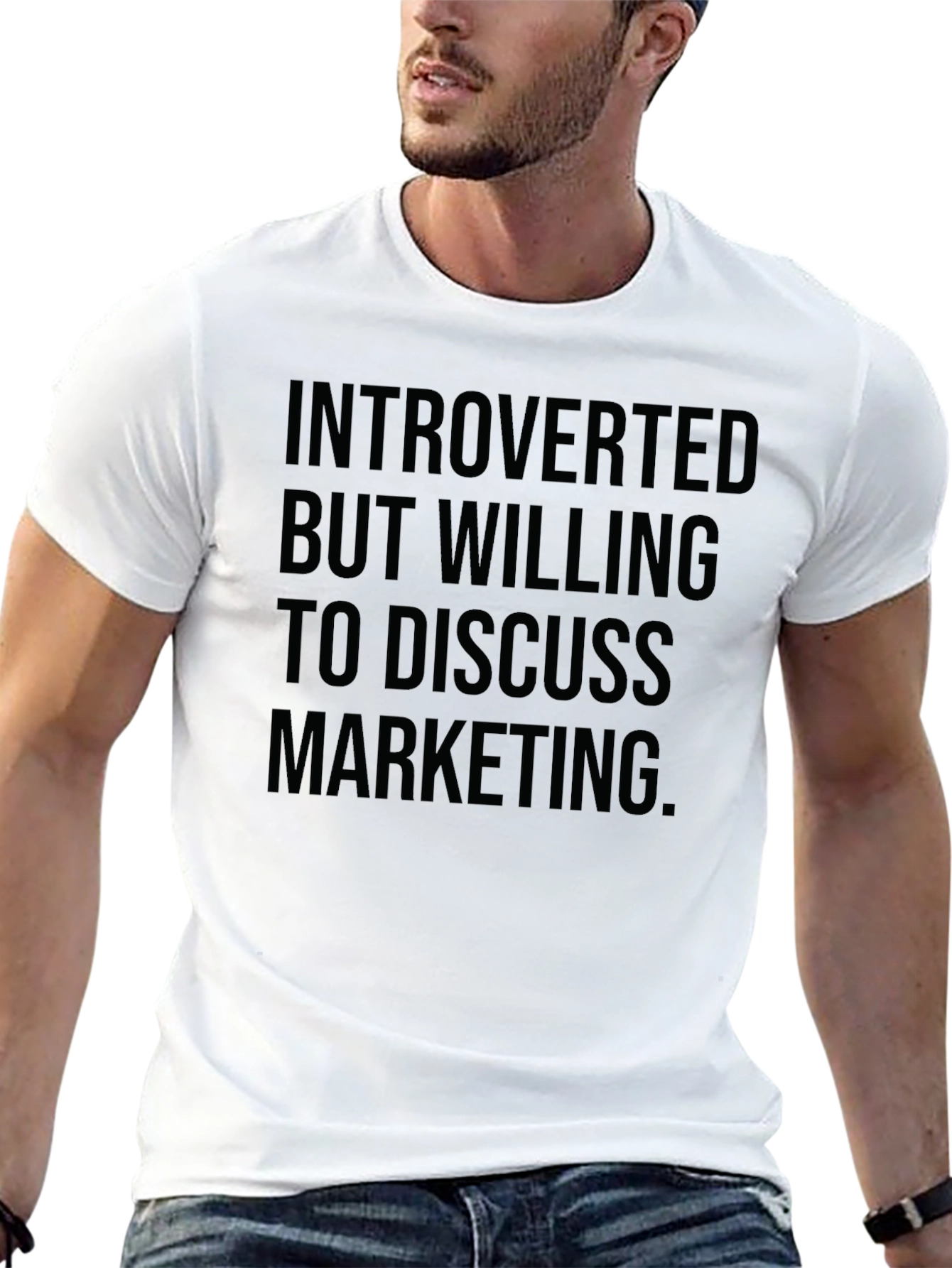 Black Introverted Marketing T-Shirt view 13