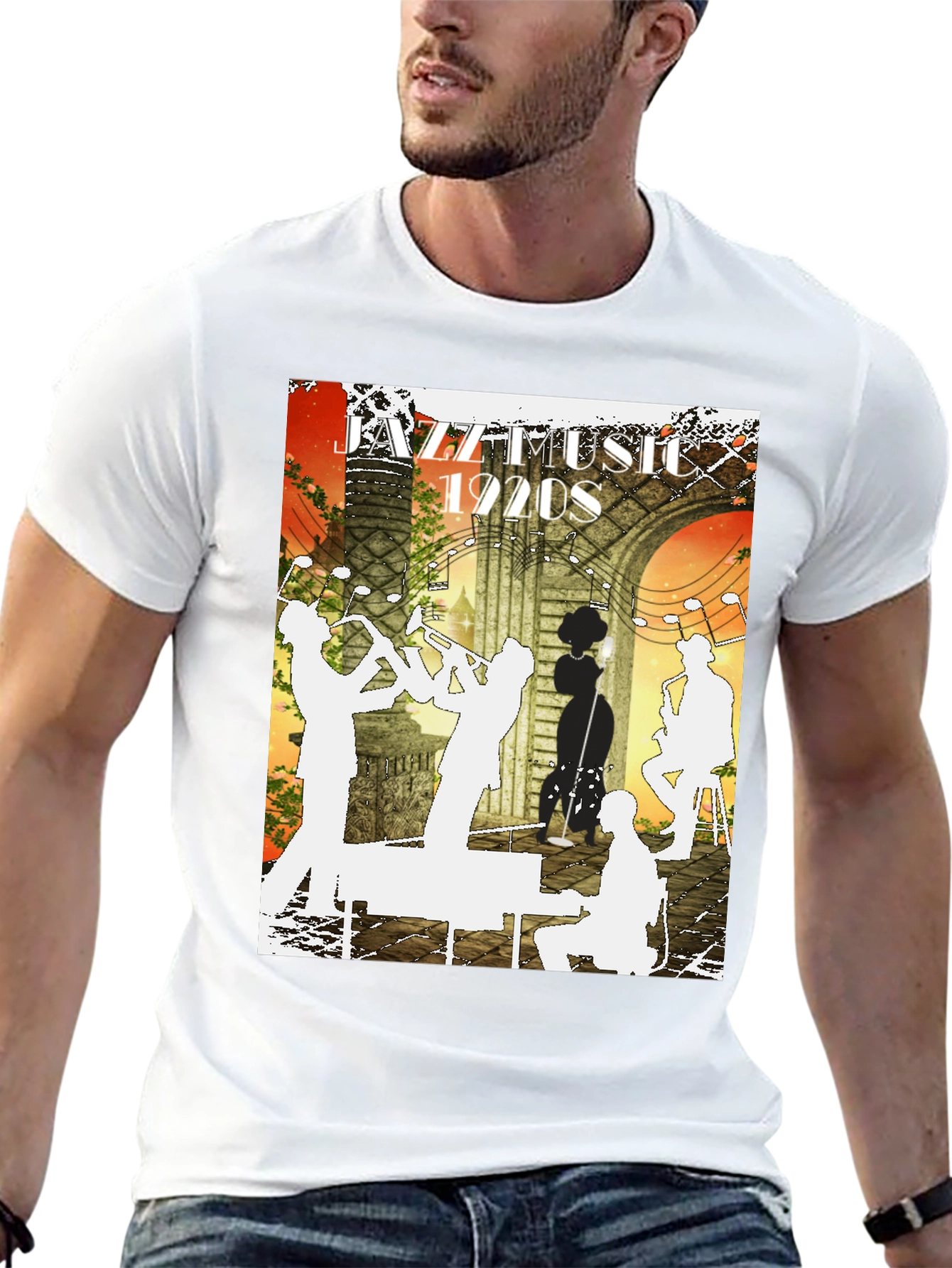 Black Jazz Music 1920s Graphic Tee view 13