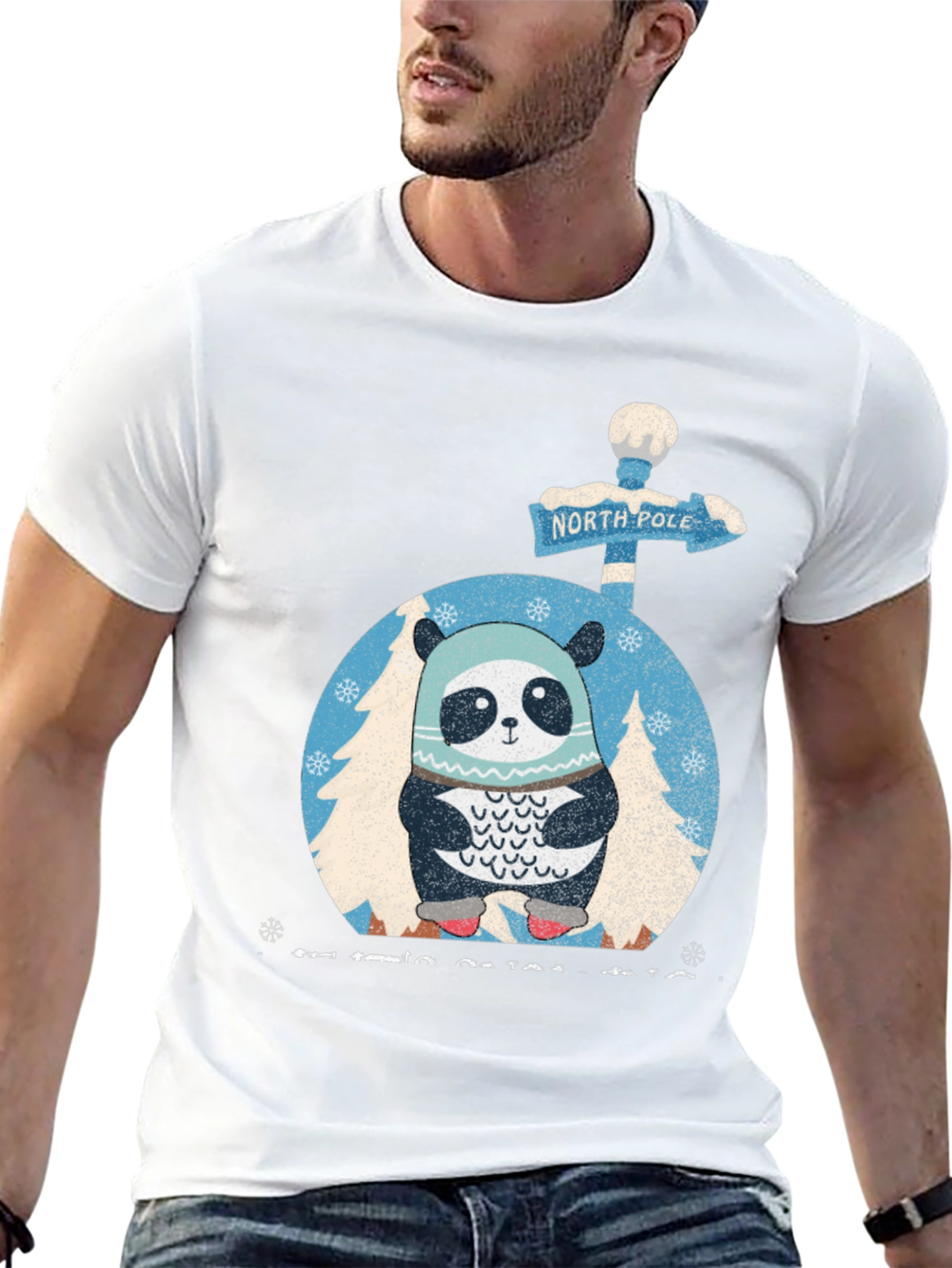 Black Winter Panda Graphic Tee view 13