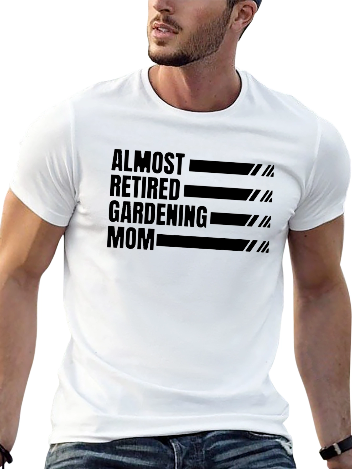 Black Almost Retired Gardening Mom Graphic Tee view 13