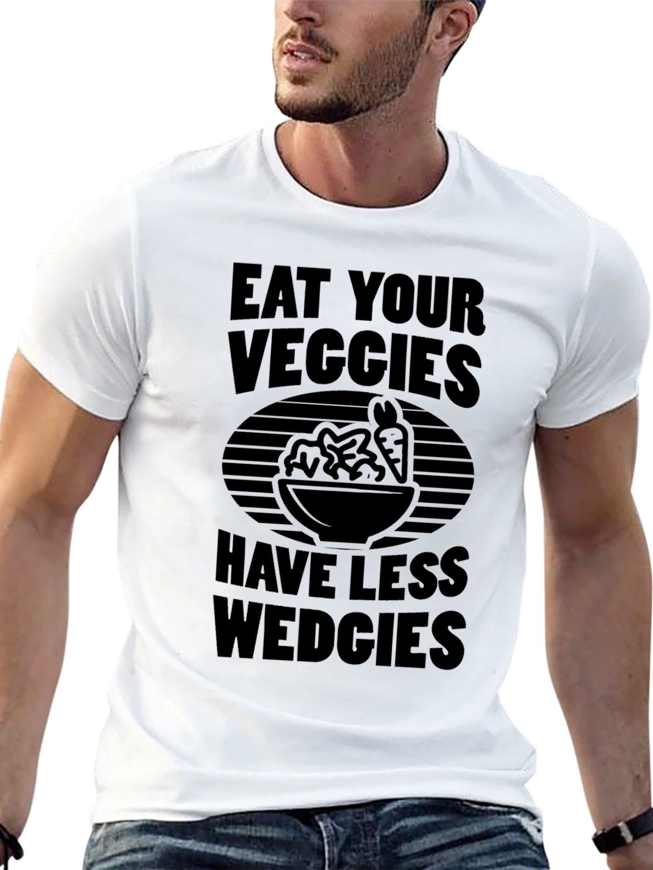 Black Eat Your Veggies Graphic Tee - Soft Cotton Blend view 13