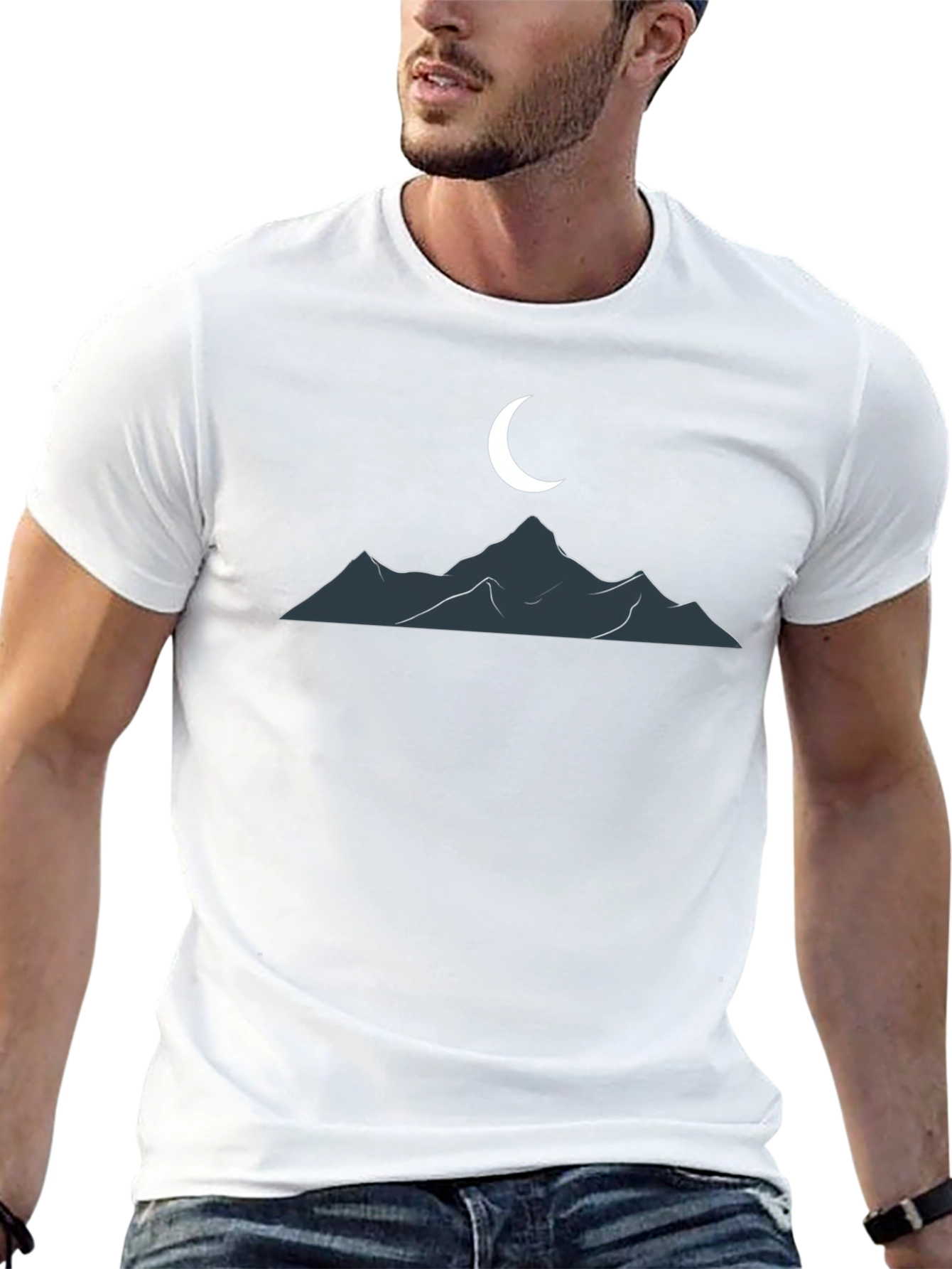 Black Mountain Moon Graphic T-Shirt - Classic Black Tee view 13