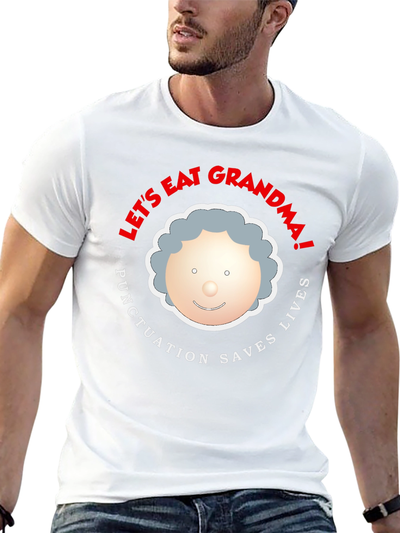 Black Let's Eat Grandma Funny Punctuation T-Shirt view 13
