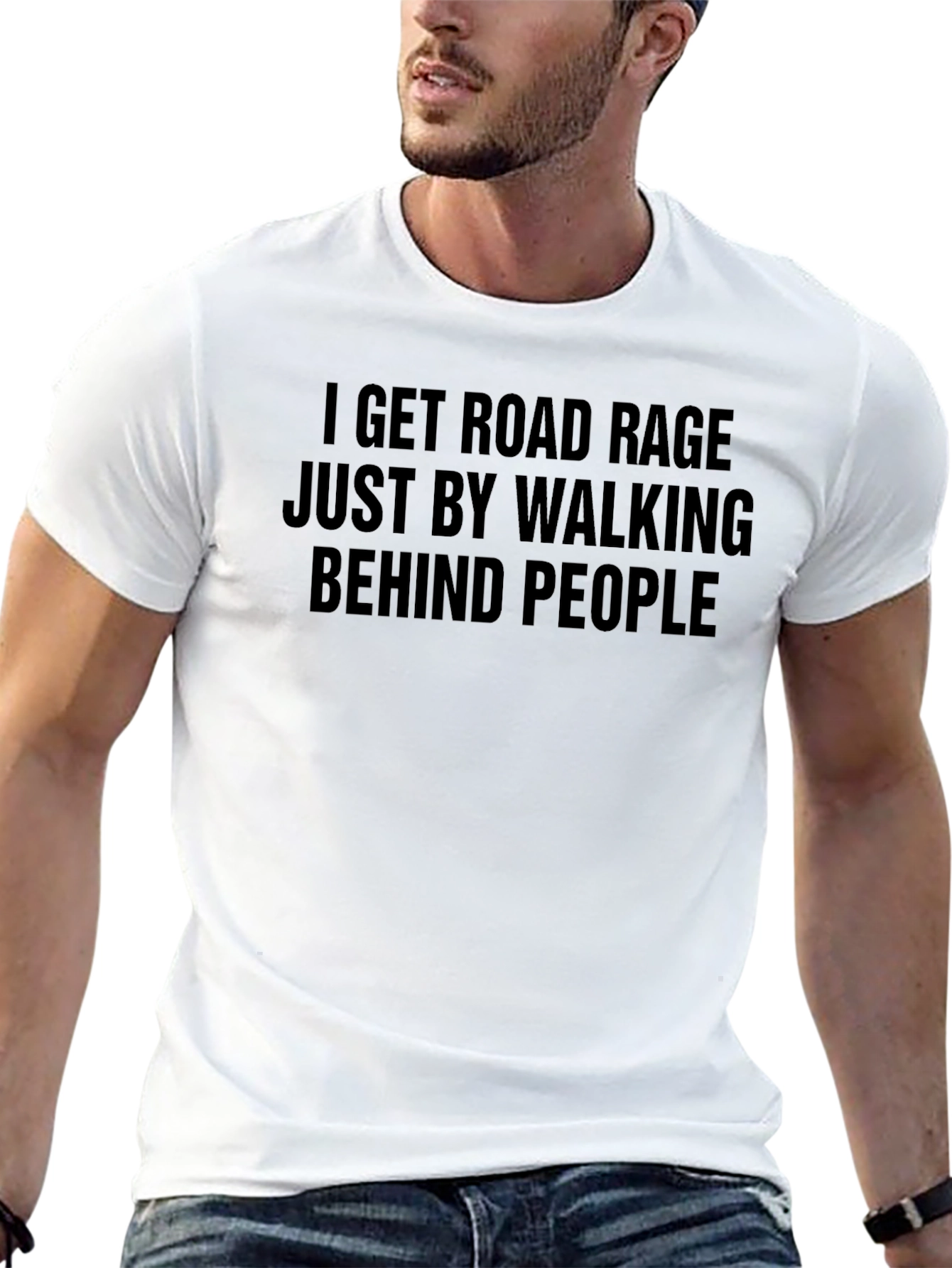 Black Road Rage Walking Graphic Tee - Sarcastic Black T-Shirt view 13