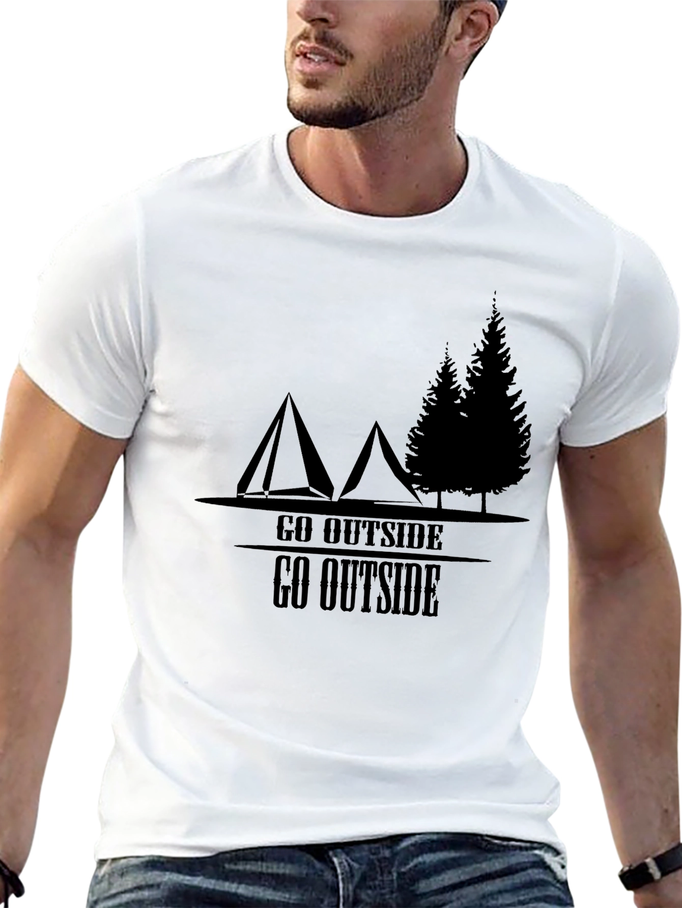 Black Go Outside Camping T-Shirt view 13