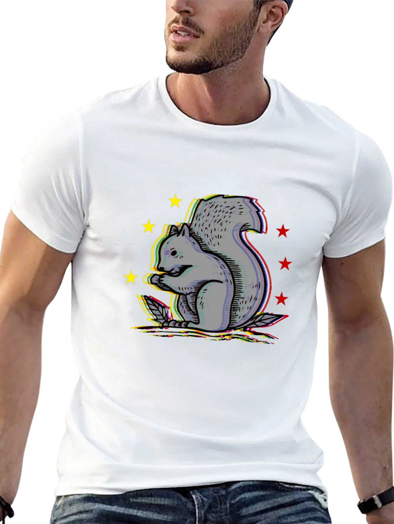 Black Squirrel Graphic Tee - Unisex Cotton Blend Shirt view 13