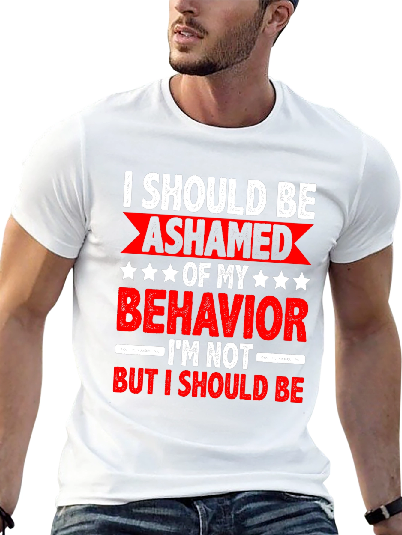 Black Funny Sarcastic Graphic Tee - I Should Be Ashamed view 13