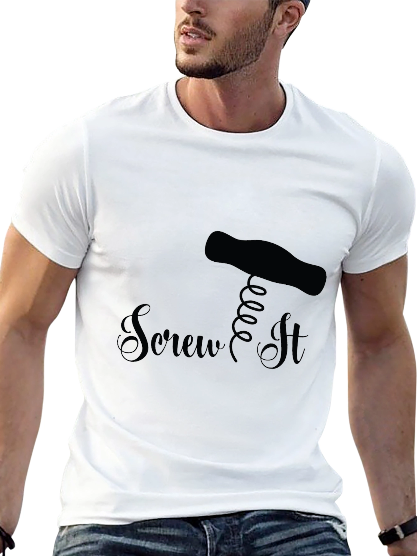 Black Screw It - Funny Black T-Shirt Novelty view 13