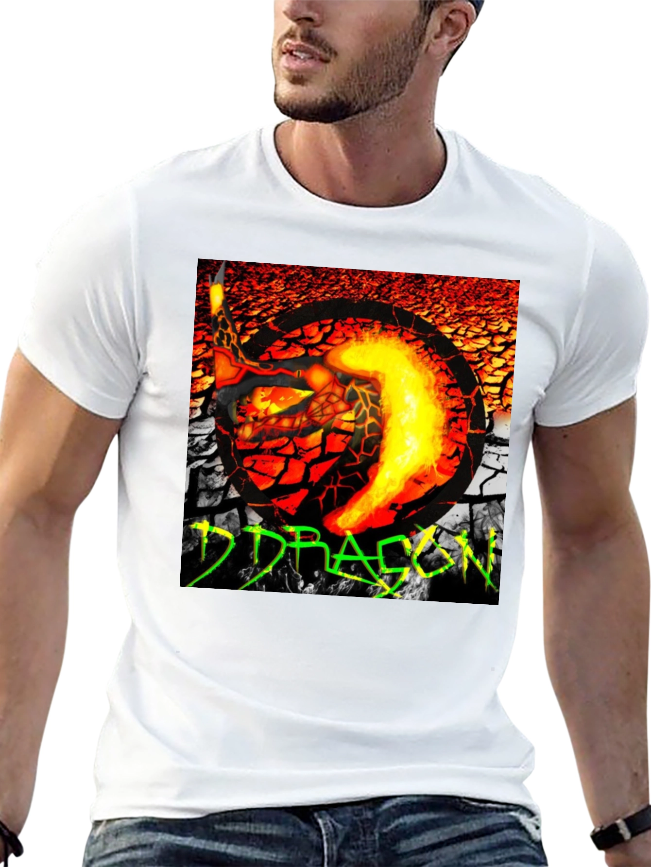 Fiery Dragon Graphic T-Shirt - Bold Design - 13