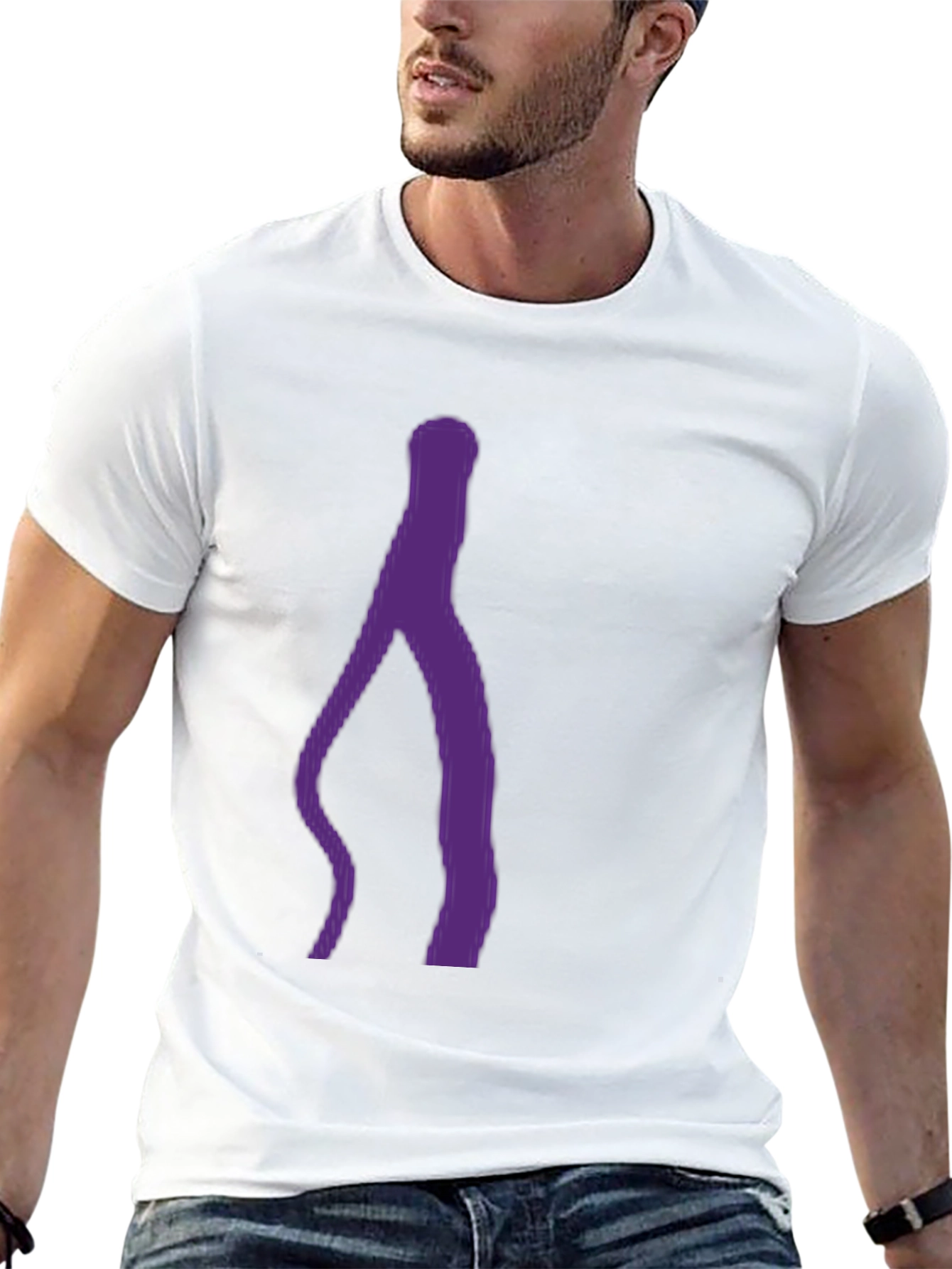Black Abstract Purple Silhouette Black T-Shirt view 13
