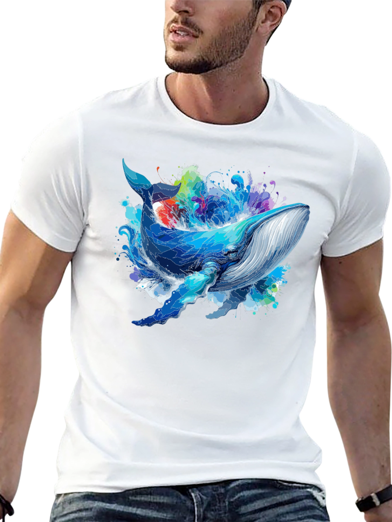 Whale Graphic Tee - Black Unisex T-Shirt - 13