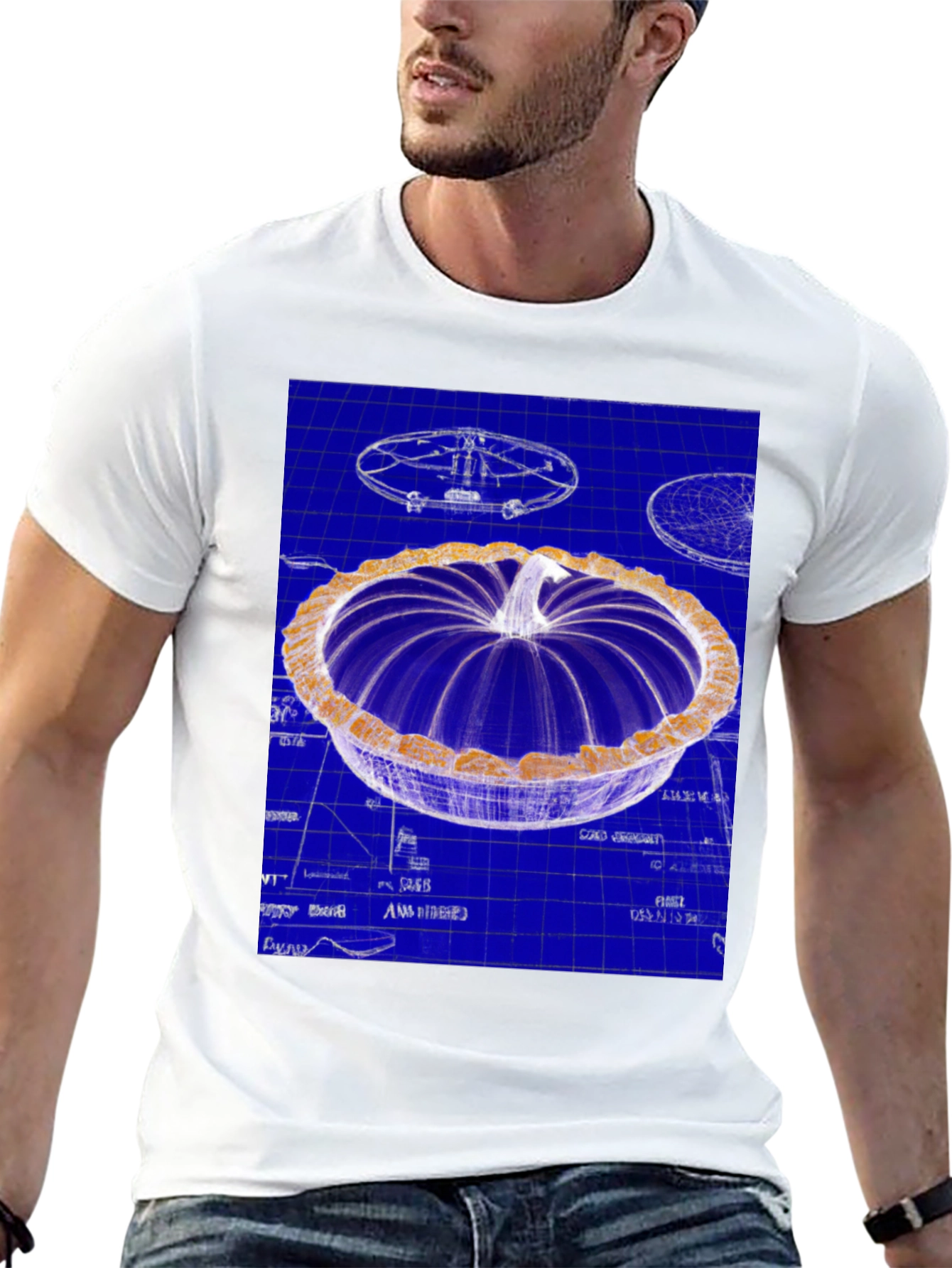 Black Blueprint Pumpkin Pie Graphic Tee view 13