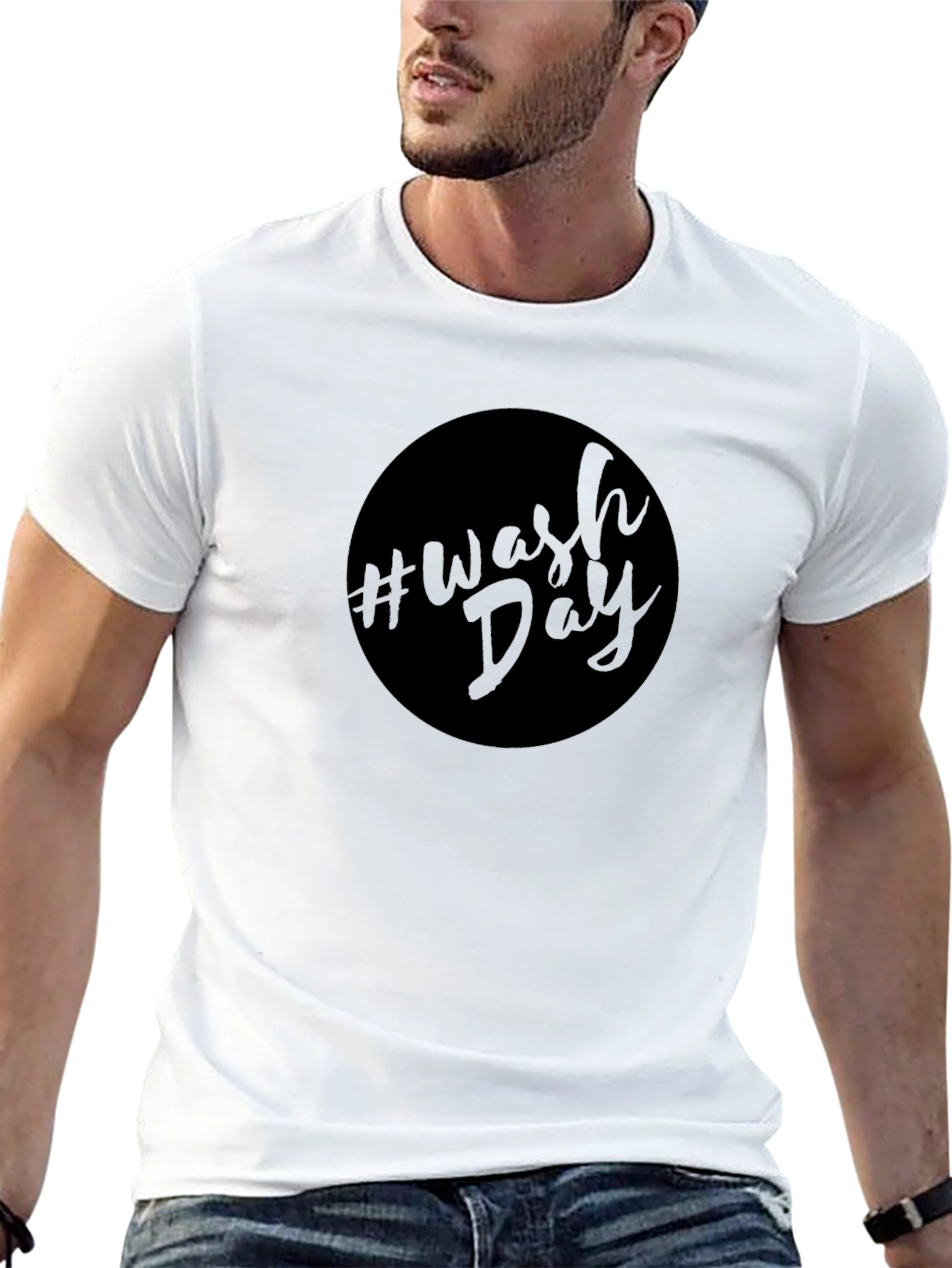 Black #Wash Day Black T-Shirt - Stylish & Comfortable view 13