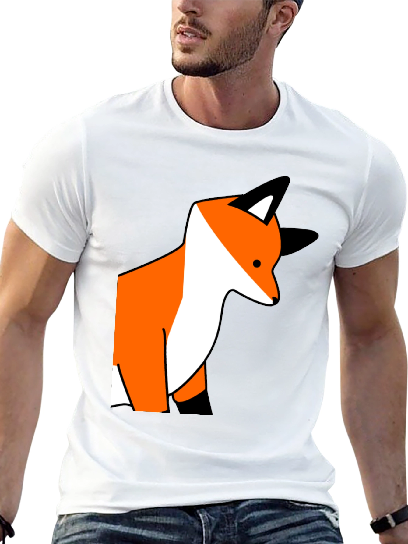 Black Fox Graphic Print Black T-Shirt view 13