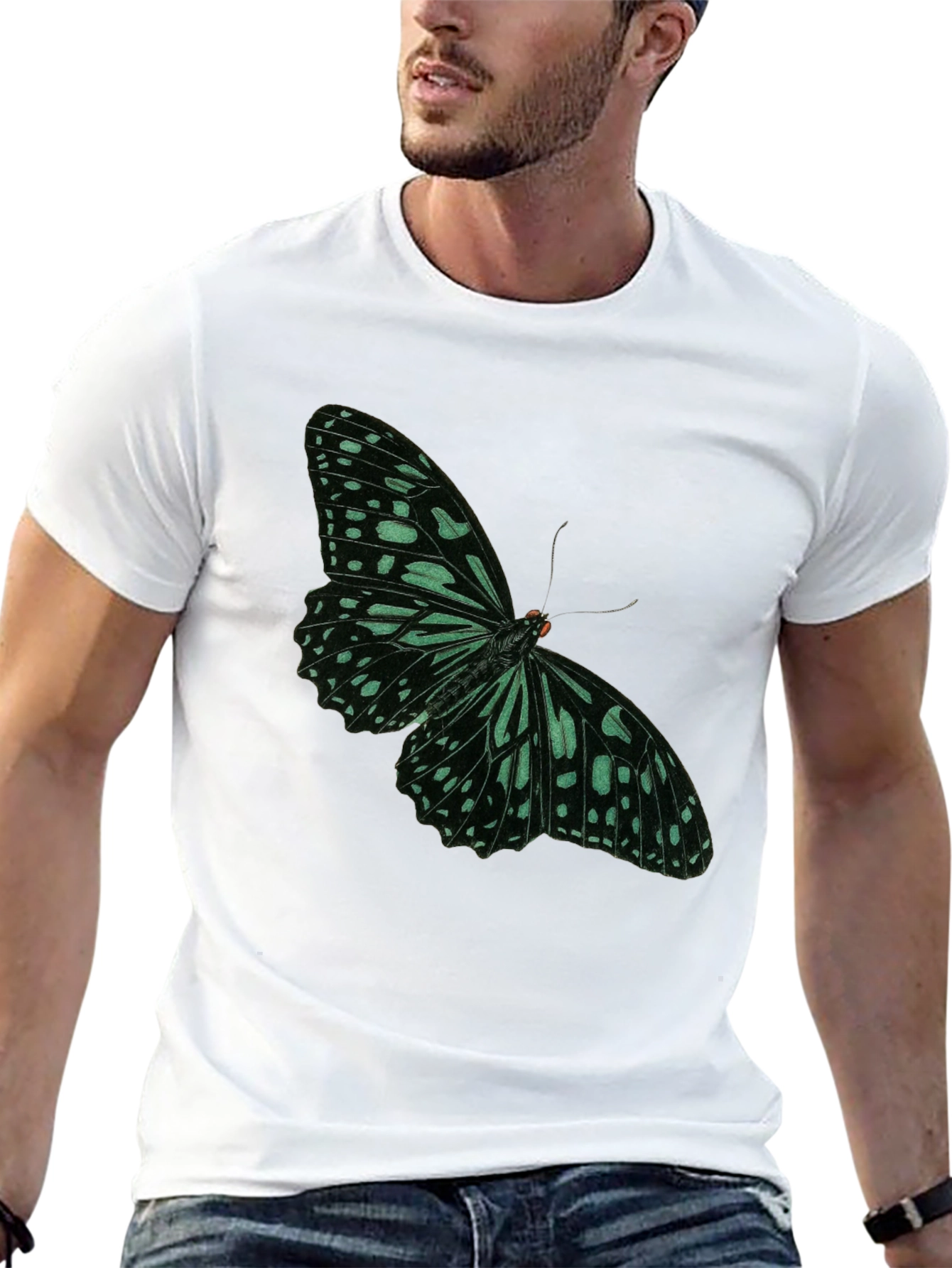 Black Butterfly Graphic Tee - Black Cotton Blend view 13