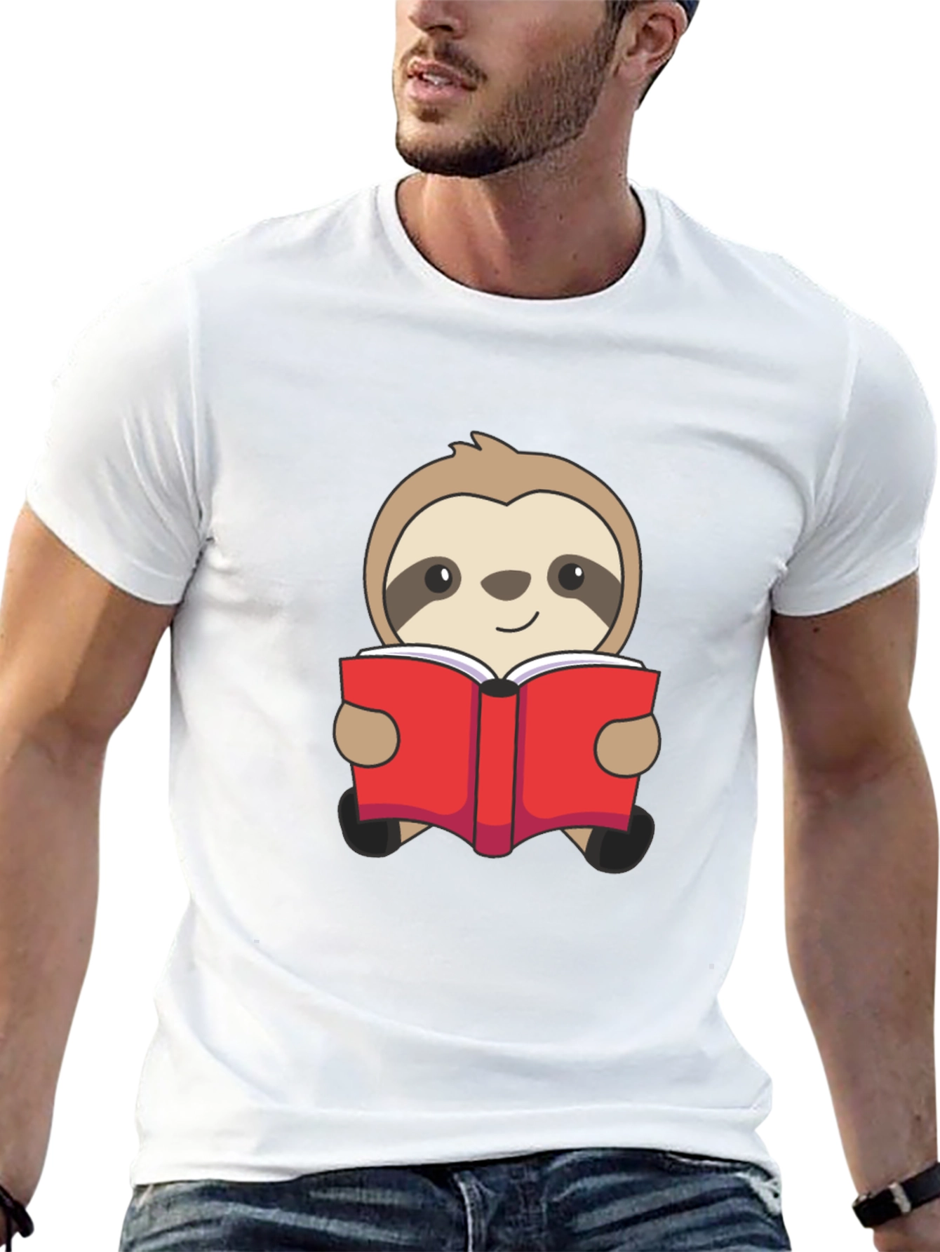 Black Sloth Reading Book Graphic T-Shirt - Black view 13