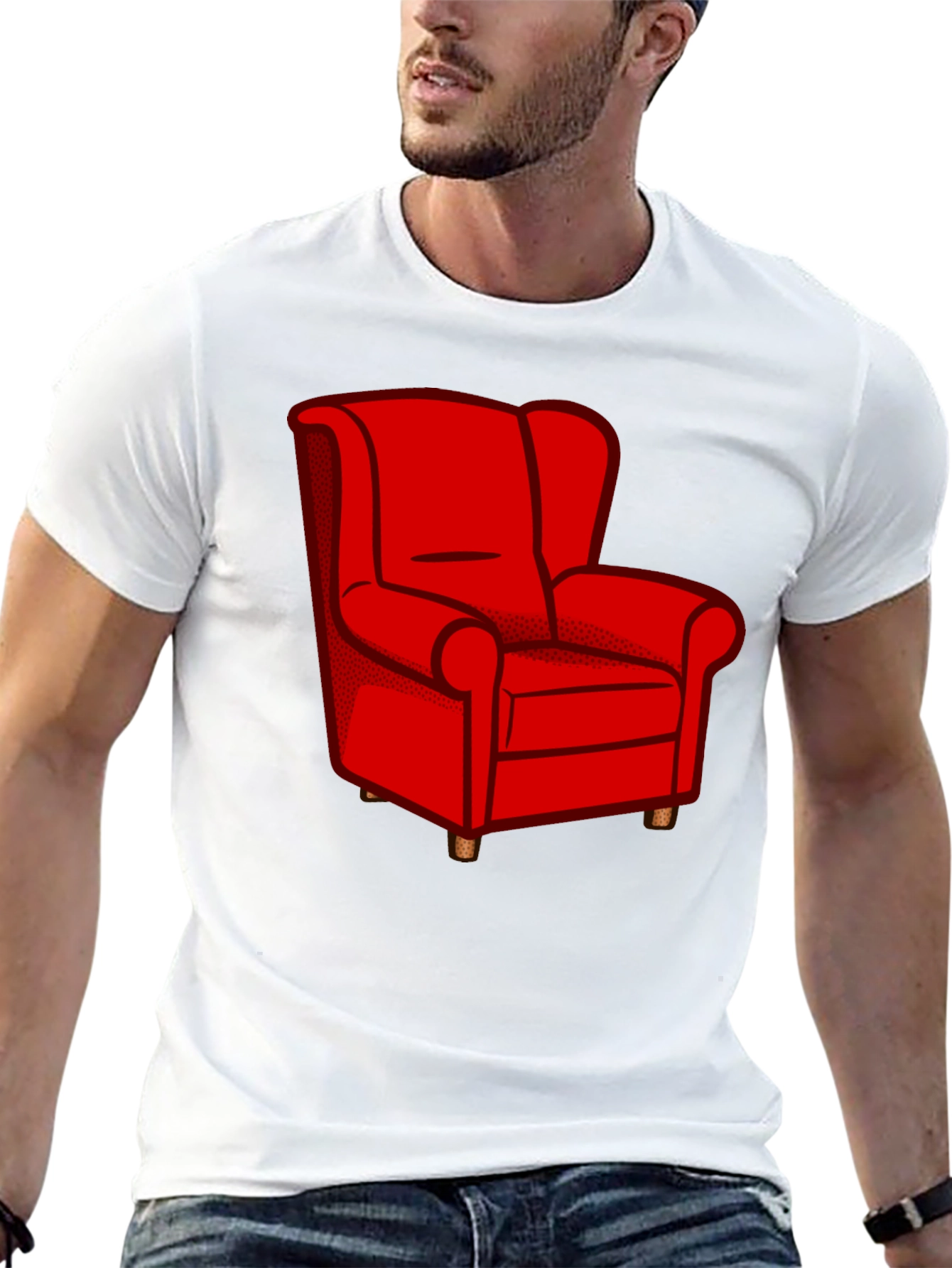 Red Armchair Graphic Tee - Comfortable Style - 13