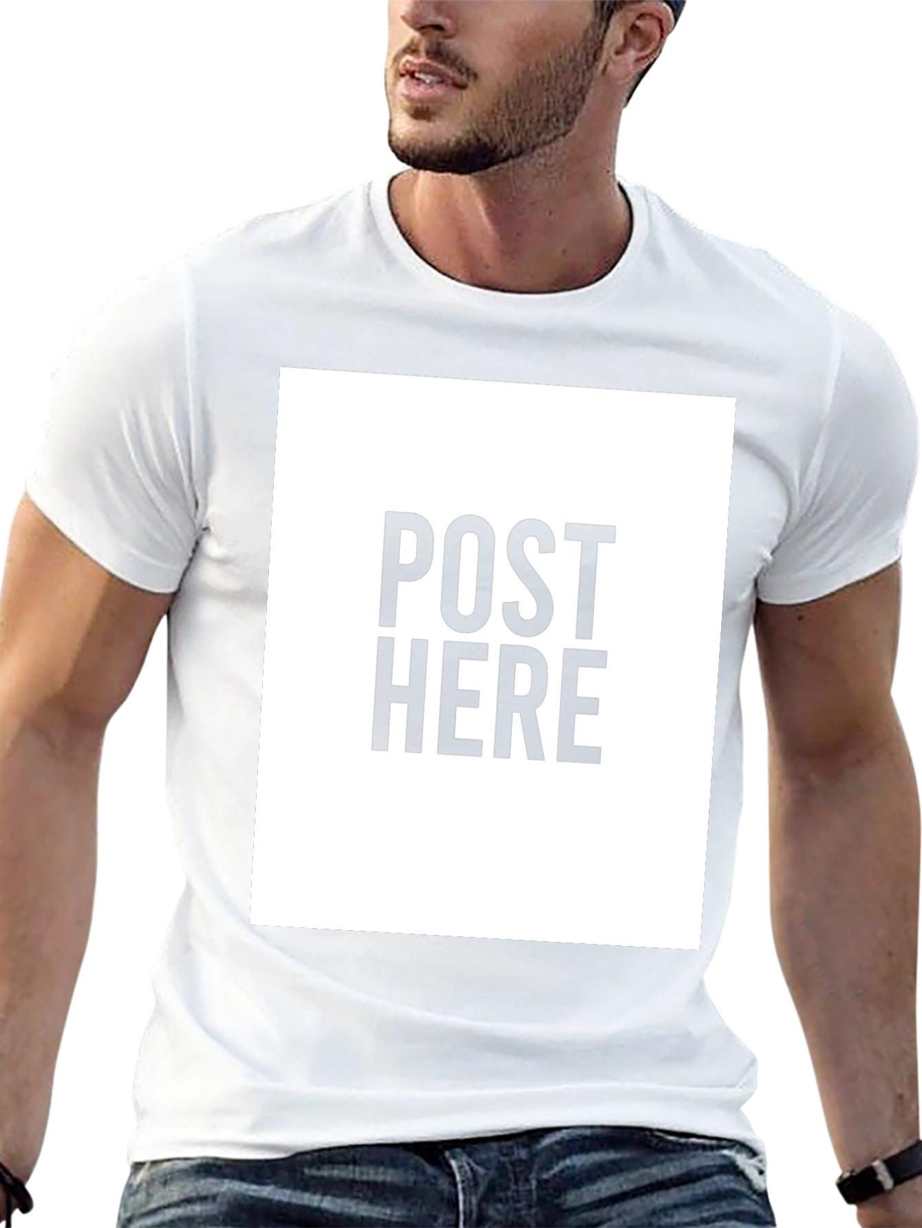 Black Black Tee: Post Here Graphic Print, Casual Wear view 13