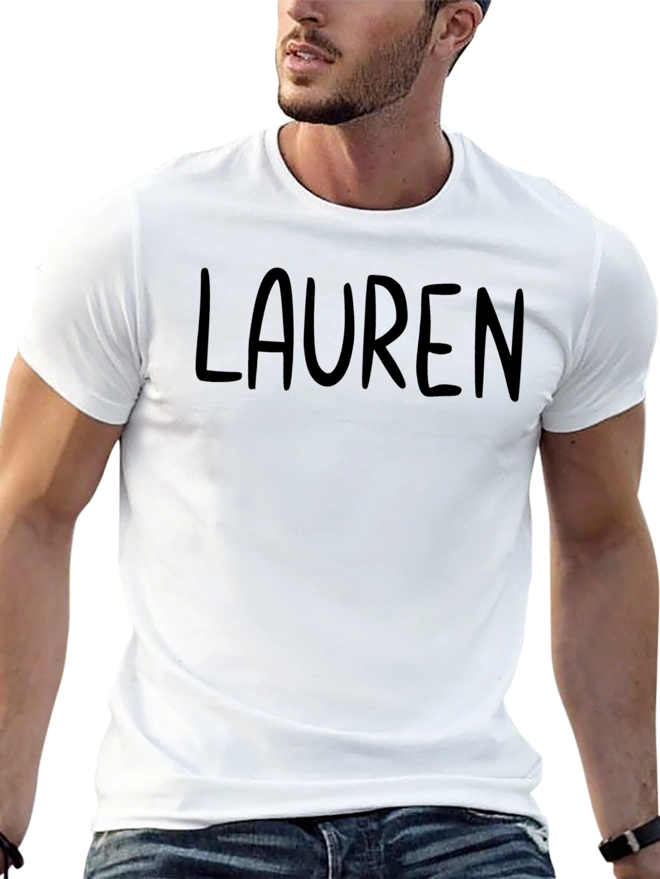 Black Lauren Personalized Black T-Shirt view 13