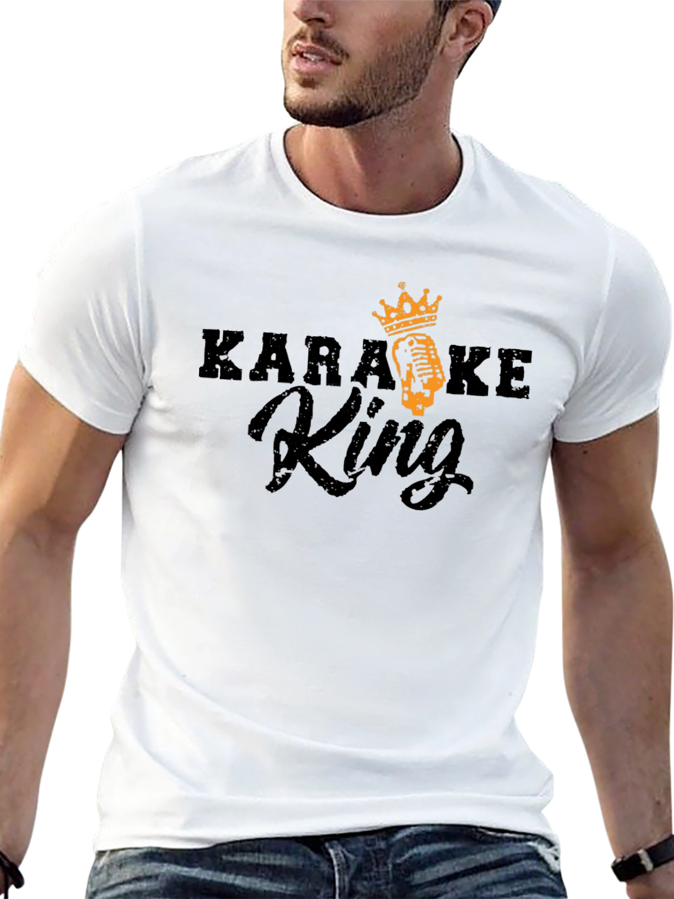 Black Karaoke King Black T-Shirt - Sing Your Heart Out! view 13