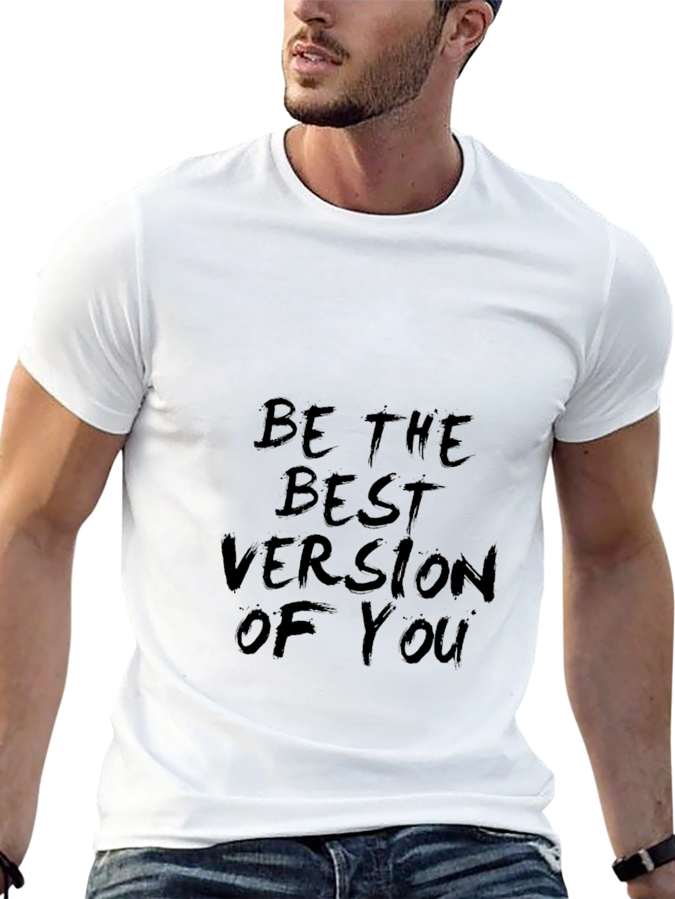 Black Inspirational 'Be the Best Version of You' Graphic T-Shirt view 13