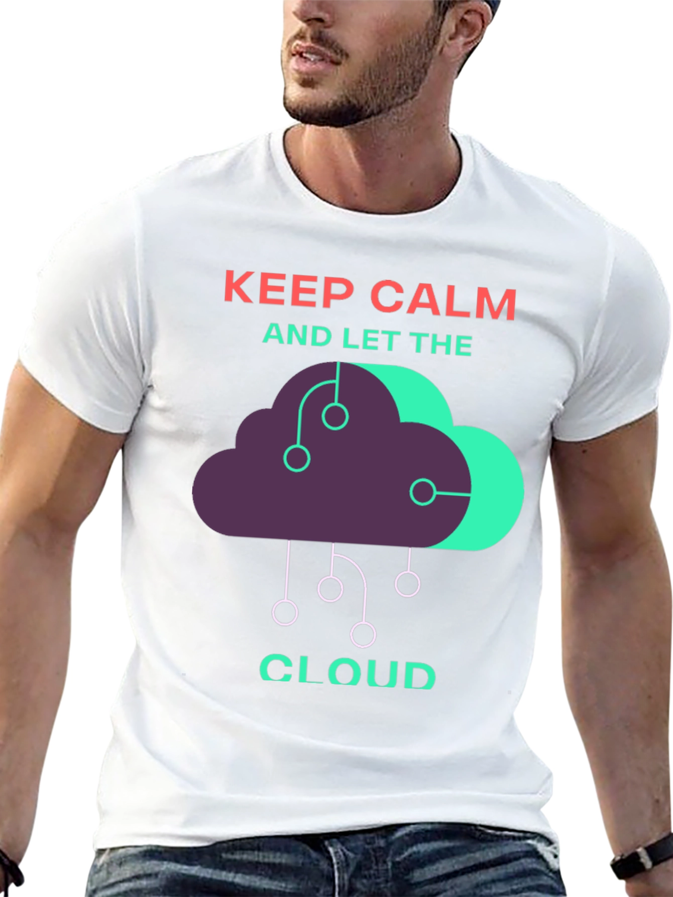 Black Keep Calm and Let the Cloud T-Shirt view 13