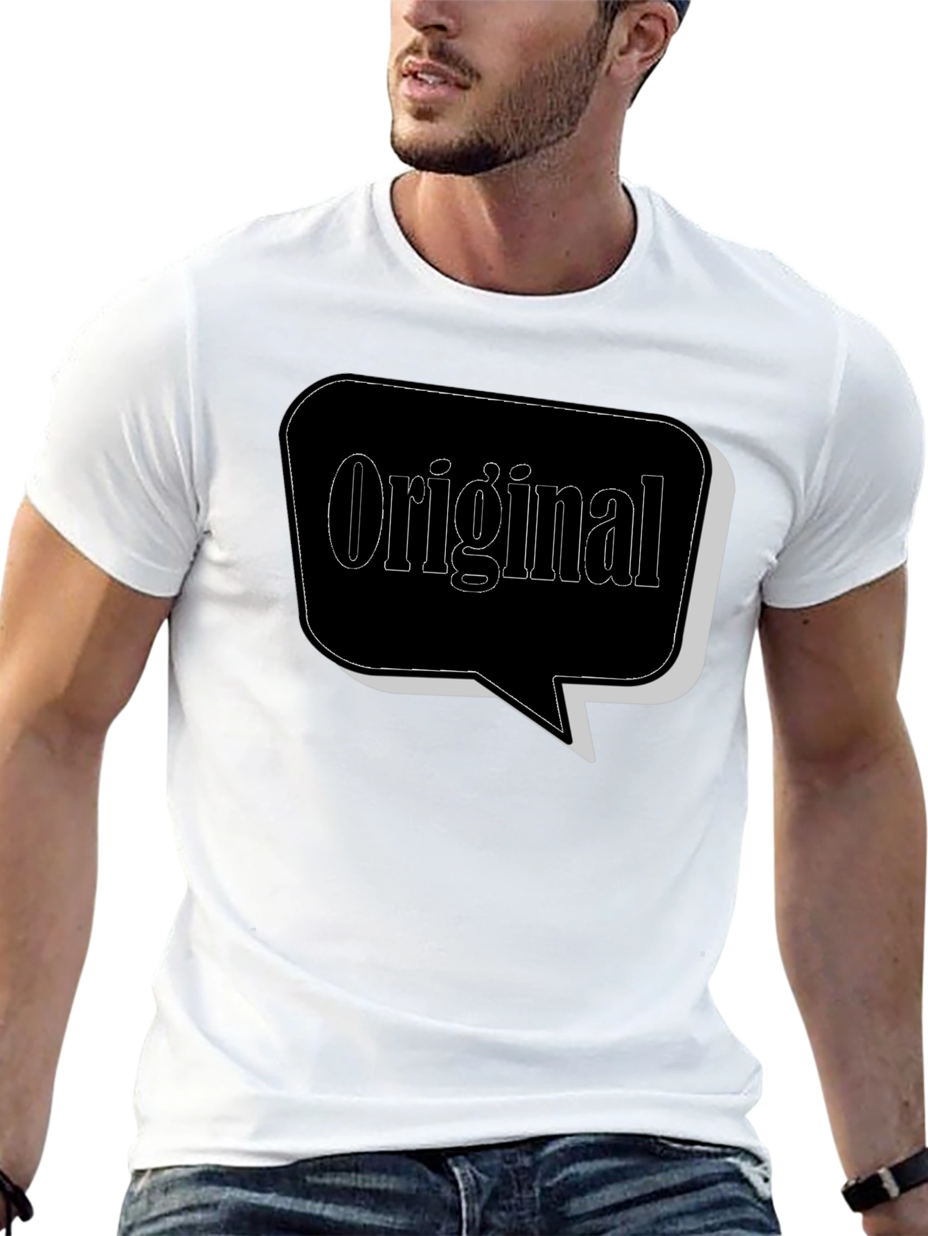 Black Original Graphic Tee - Black Cotton Blend view 13