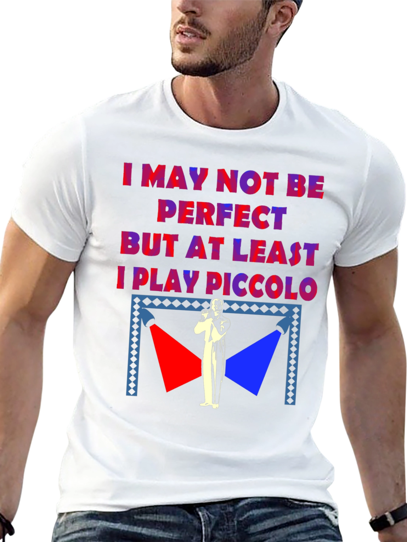 Black I May Not Be Perfect Piccolo Player T-Shirt view 13