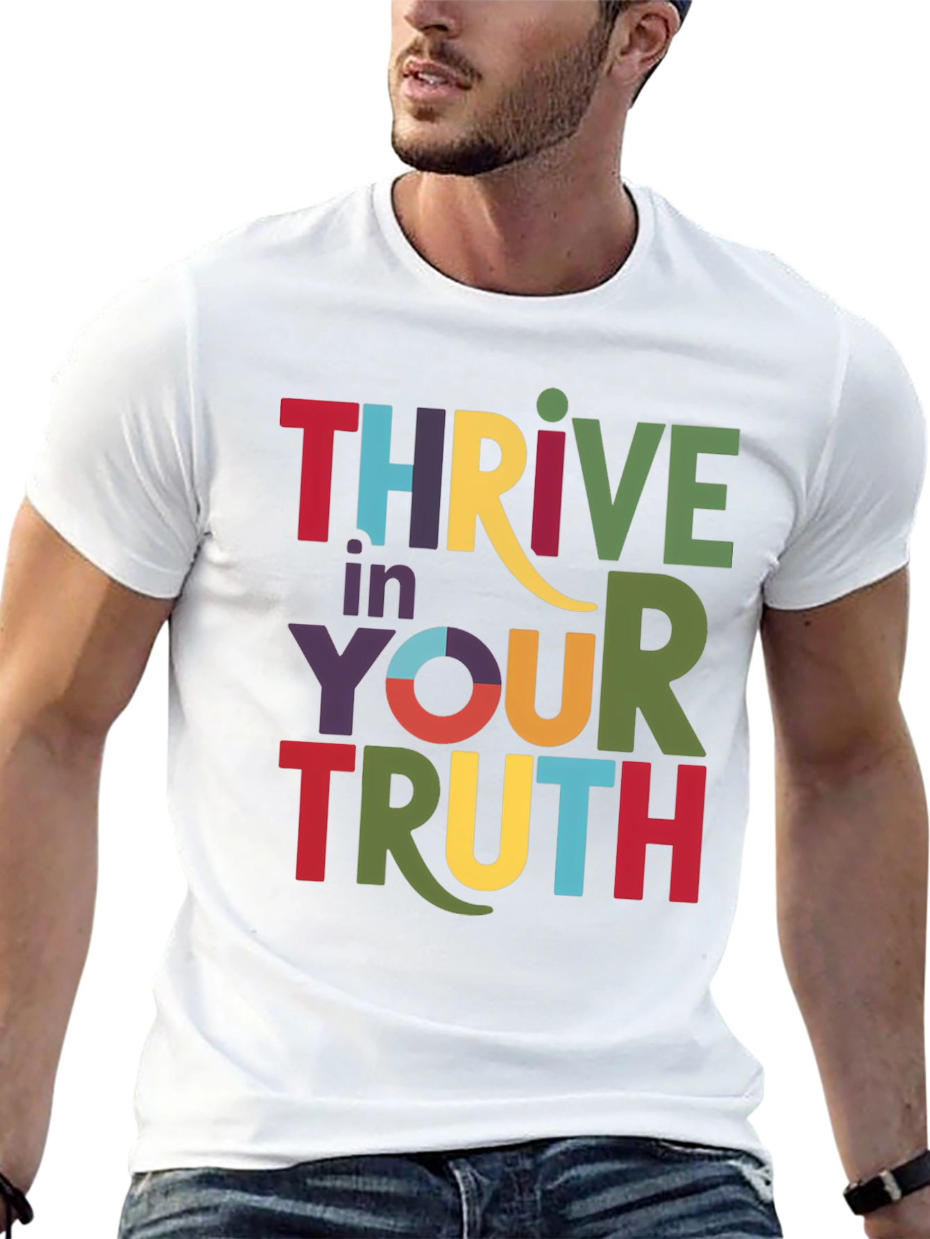 Black Thrive in Your Truth Graphic Tee - Black view 13