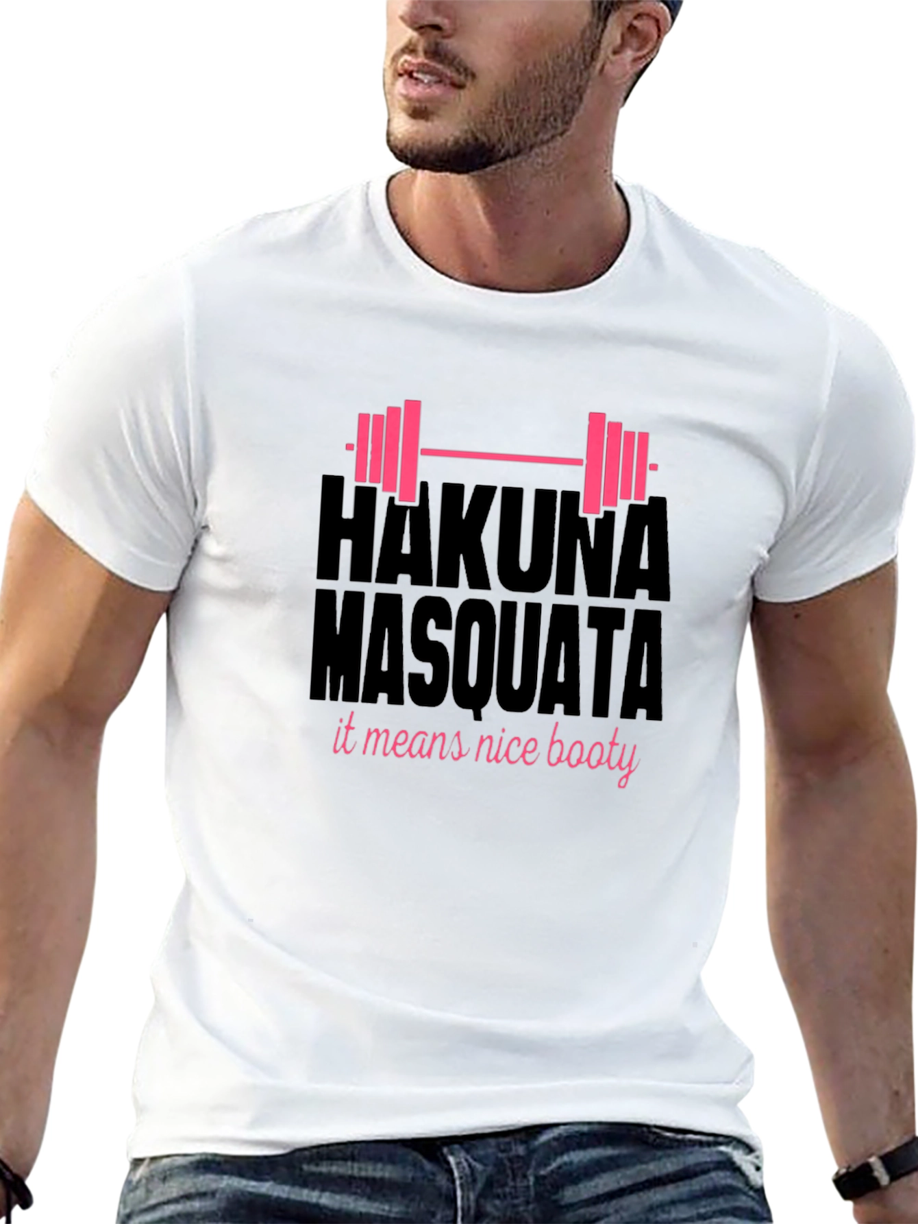 Black Hakuna Masquata Funny Gym T-Shirt view 13