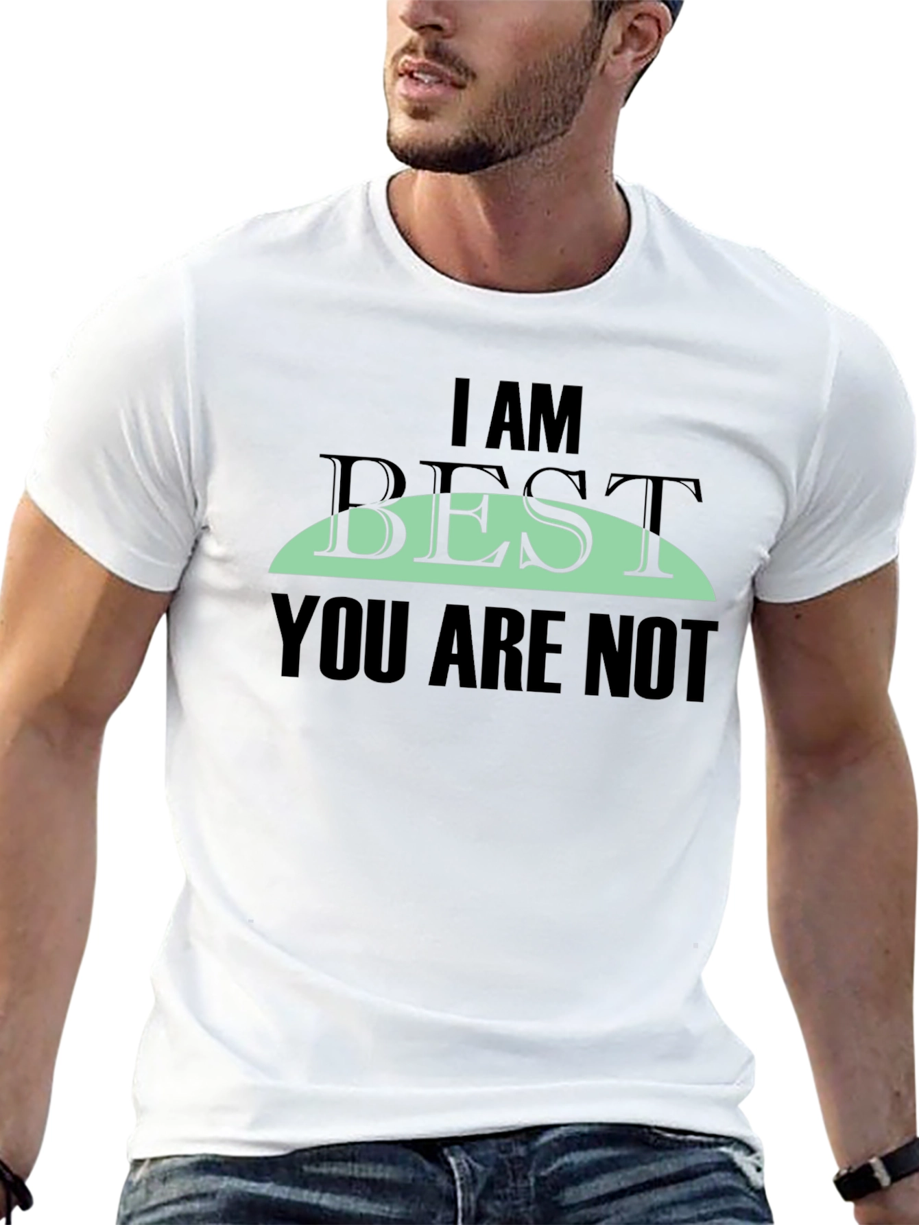 Black I AM BEST You Are Not Graphic Tee view 13