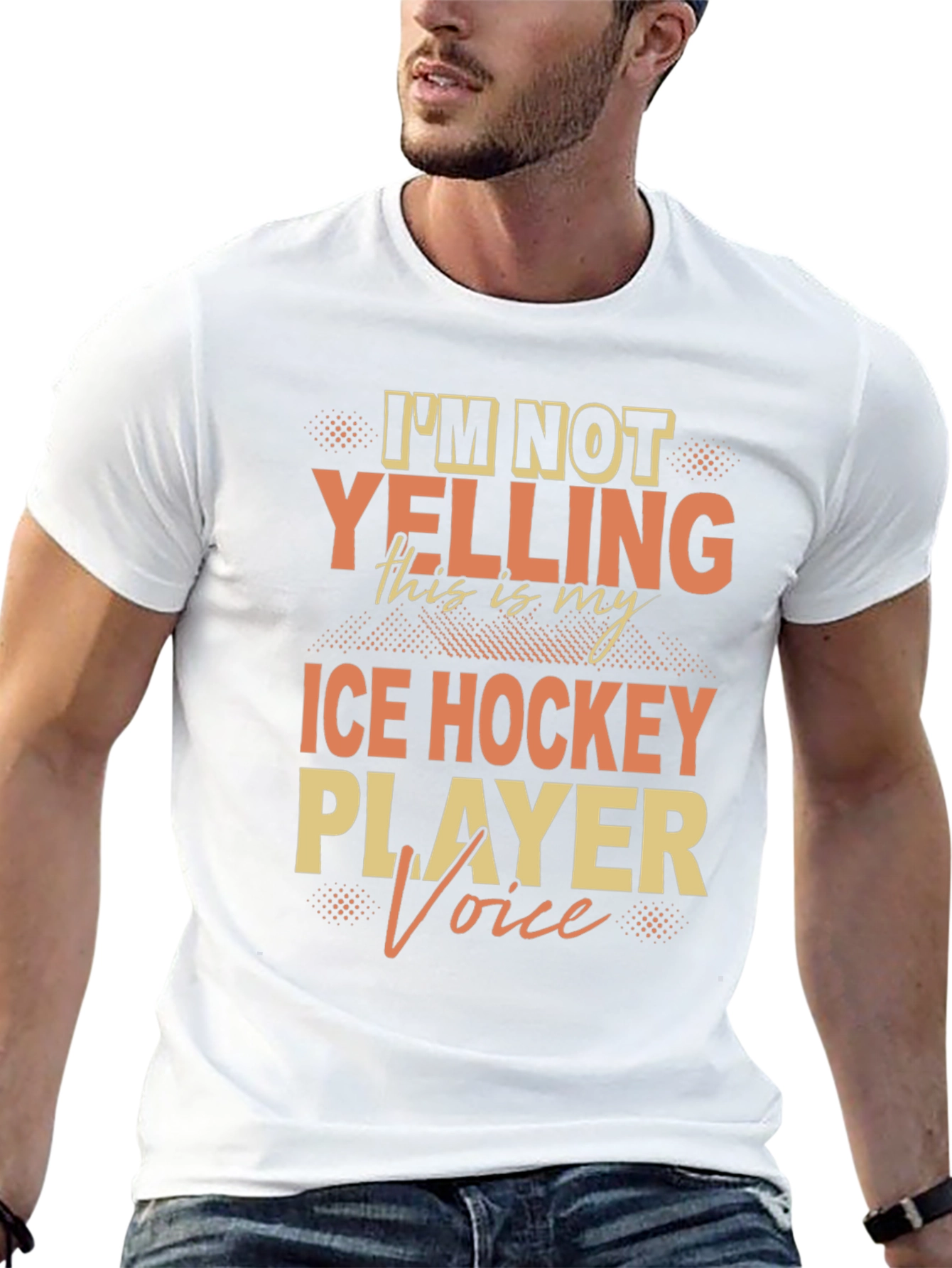 Black Ice Hockey Player Voice Tee - Novelty Graphic T-Shirt view 13