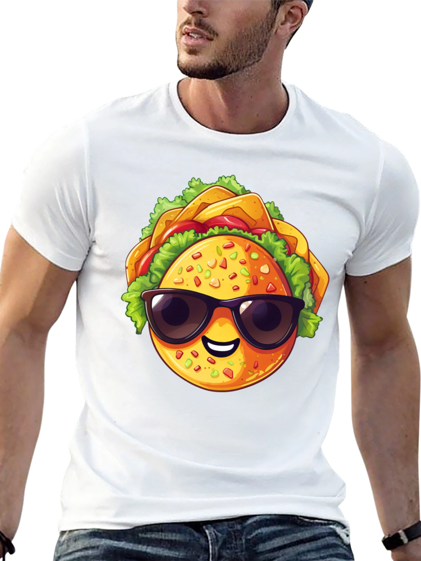 Black Cool Taco Graphic T-Shirt - Stylish Black Tee view 13