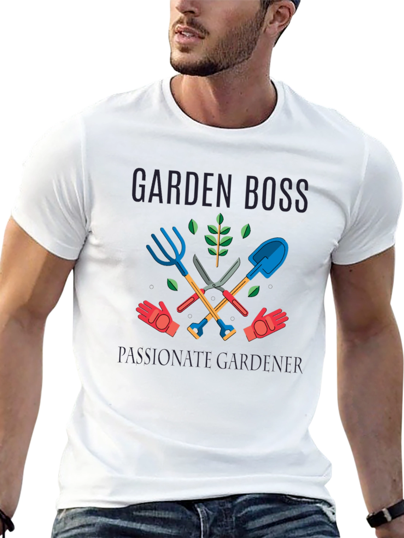 Black Garden Boss Passionate Gardener Graphic T-Shirt view 13