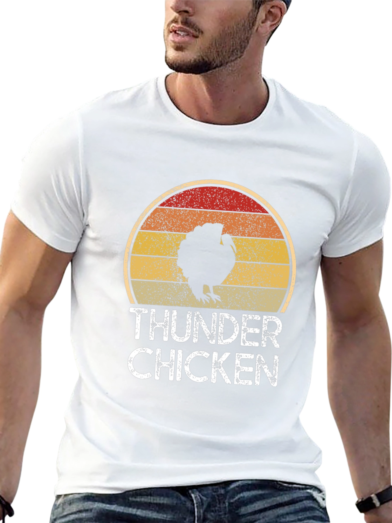 Black Thunder Chicken T-Shirt - Retro Turkey Design view 13