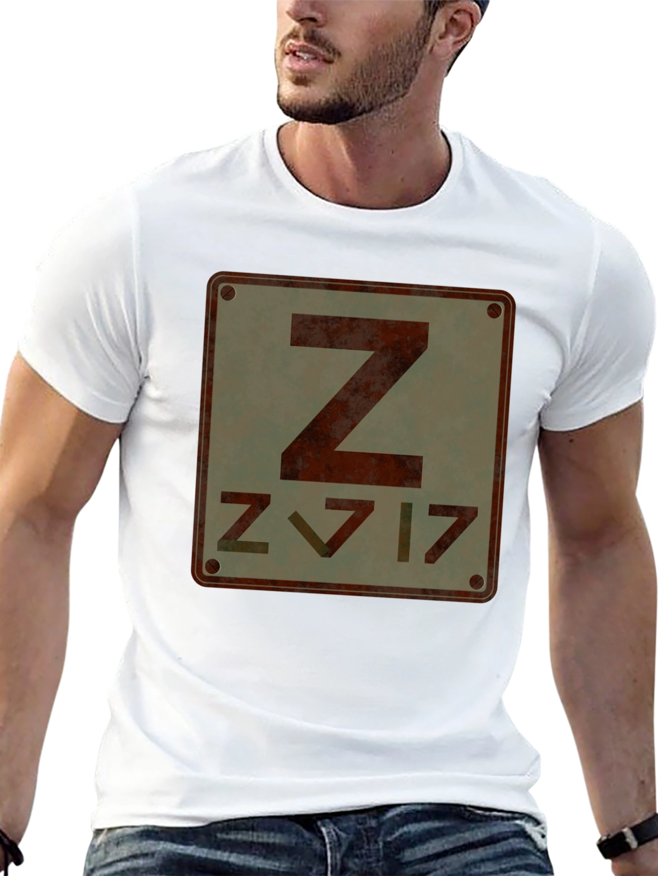 Black Retro Z Design Graphic T-Shirt view 13