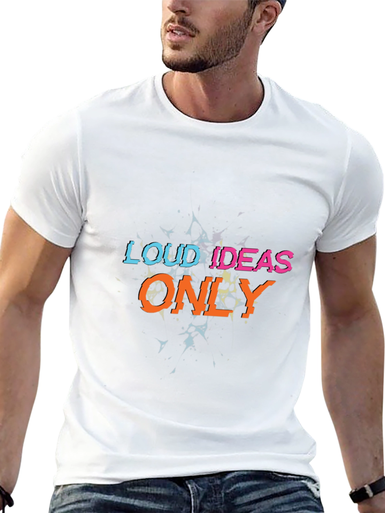 Black Loud Ideas Only Graphic Tee - Black view 13