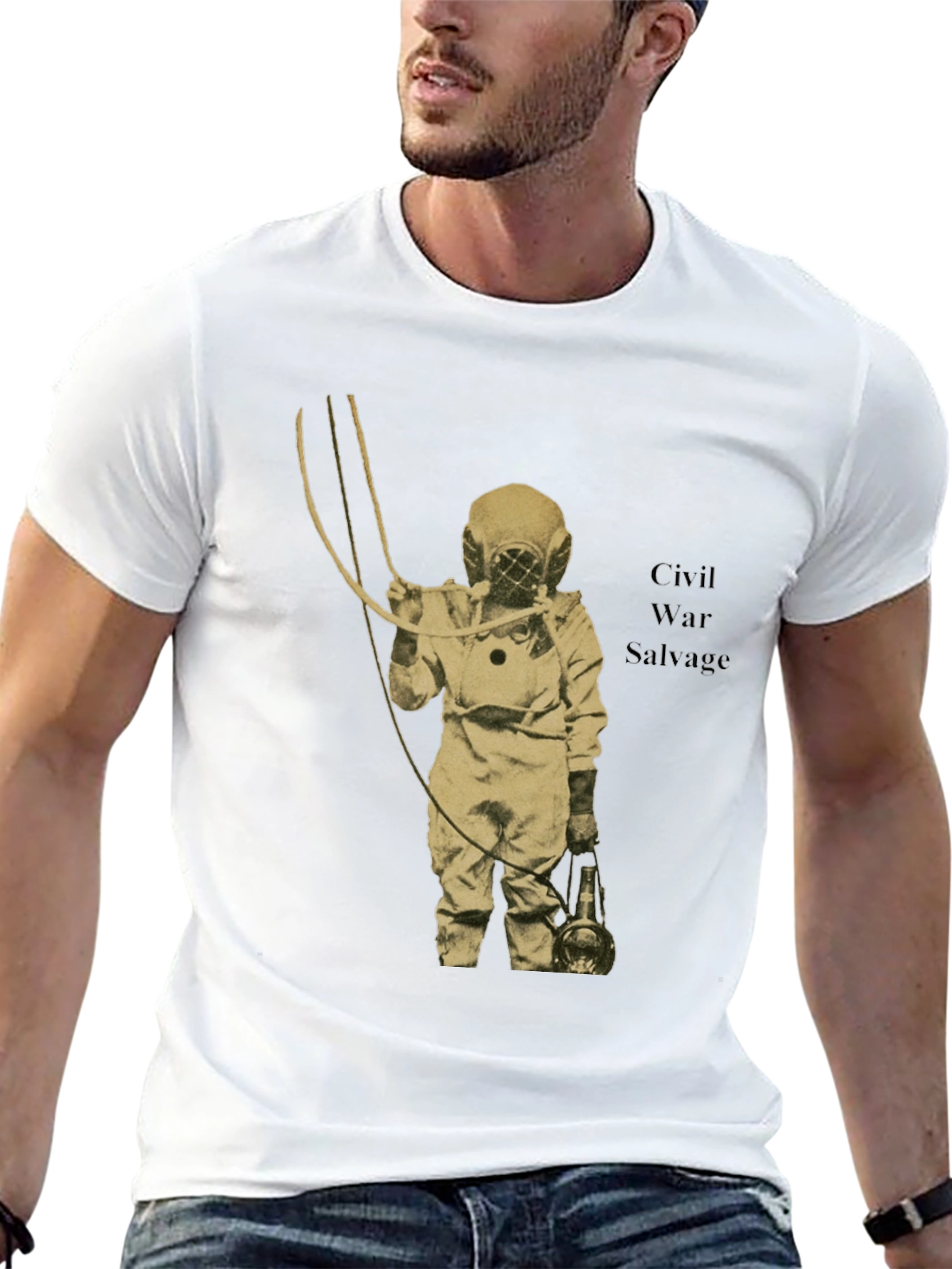 Black Civil War Salvage Diver Graphic Tee view 13
