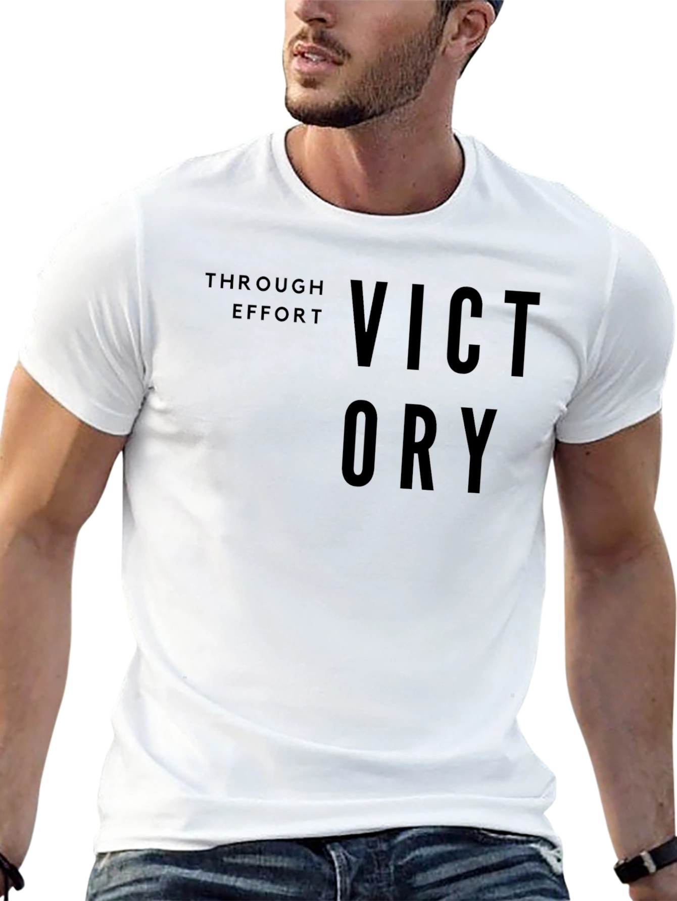 Black Victory Through Effort Black T-Shirt view 13