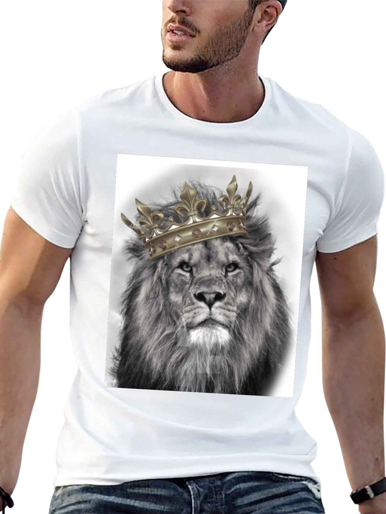 Black Lion King Graphic Tee - Black Cotton T-Shirt view 13