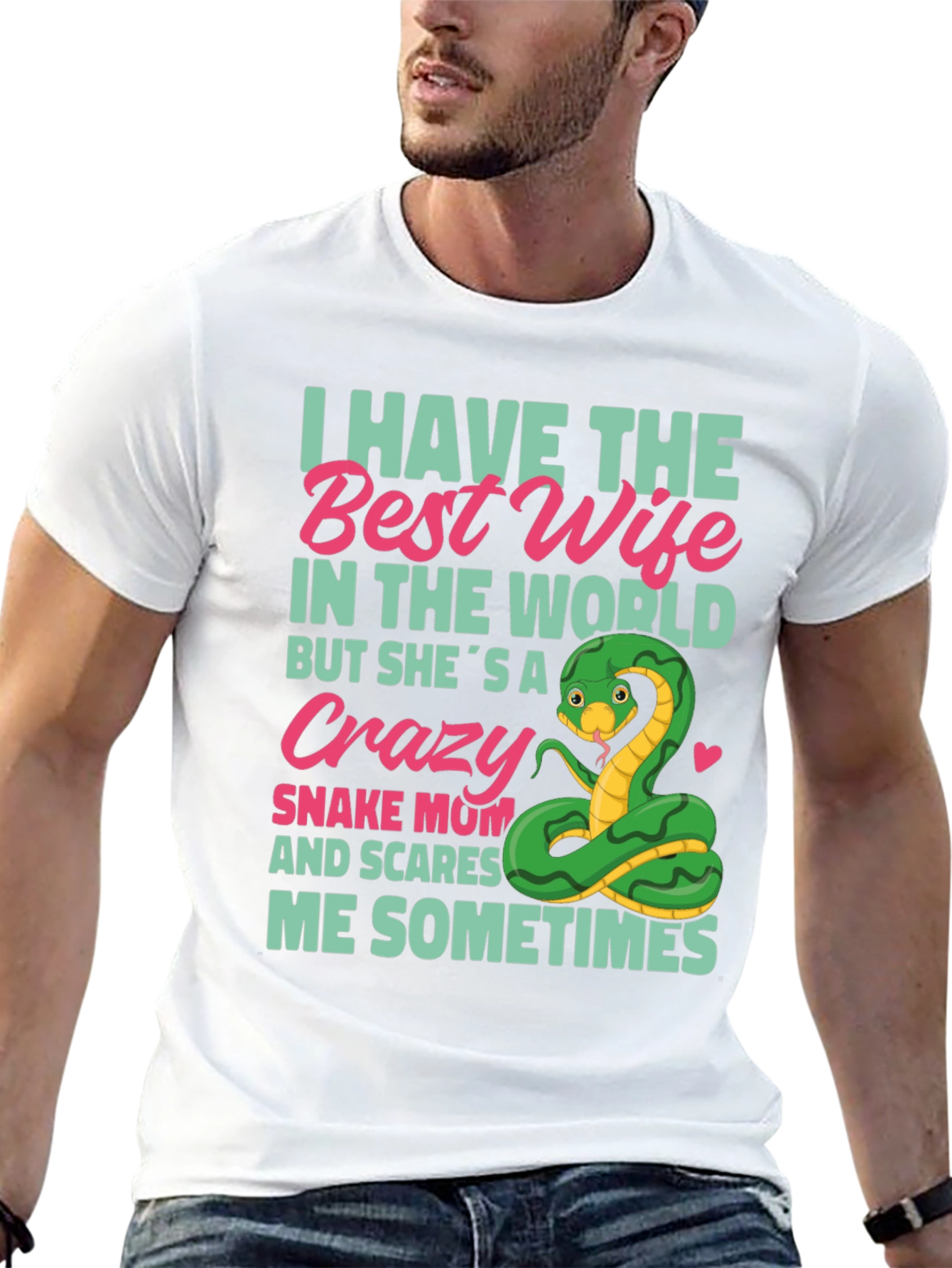 Black Crazy Snake Mom T-Shirt - Best Wife Ever! view 13