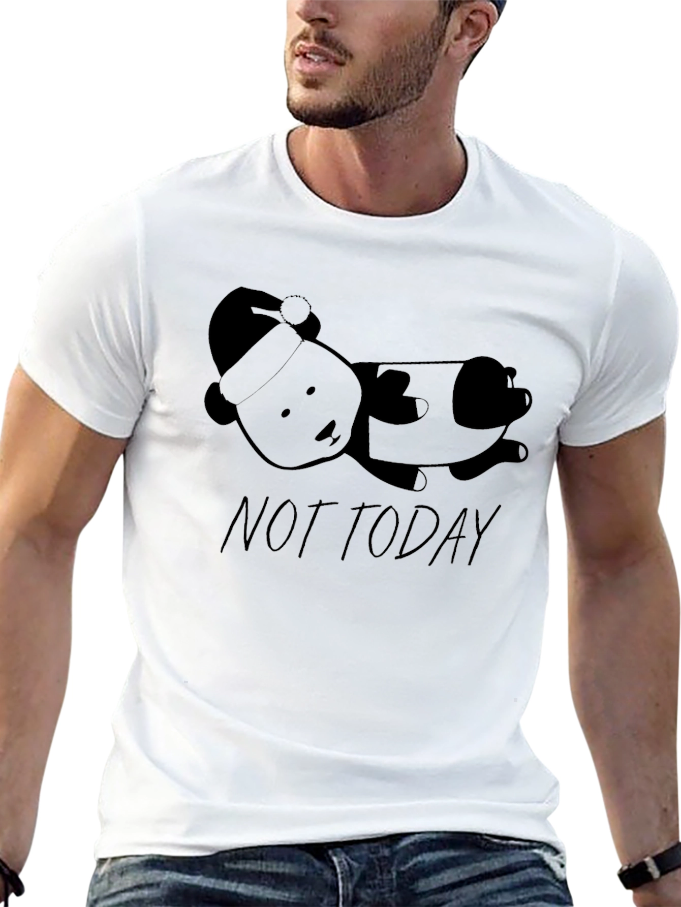 Black Not Today Panda Graphic Tee - Black Short Sleeve Shirt view 13