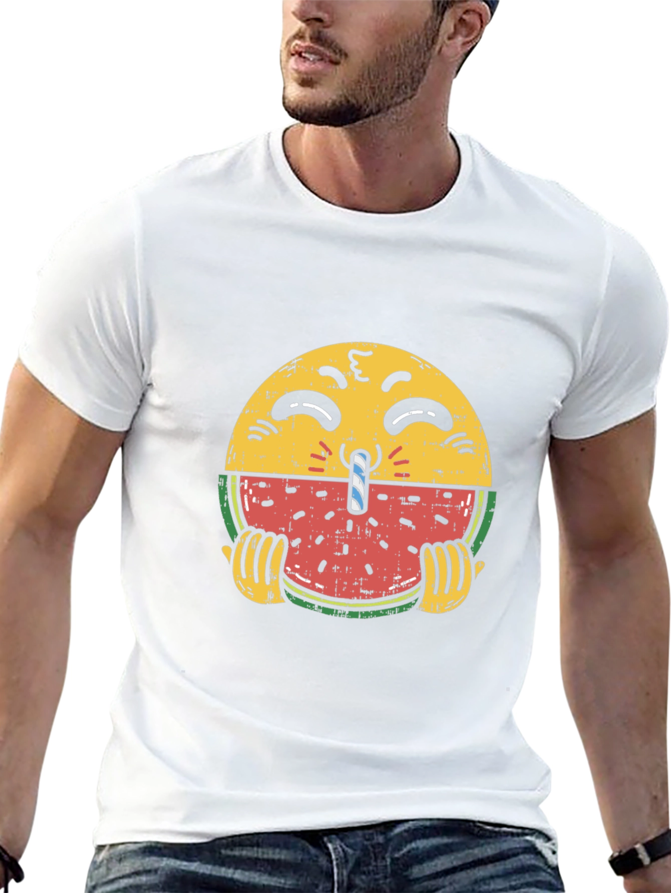 Black Emoji Watermelon T-Shirt - Quirky Summer Style view 13